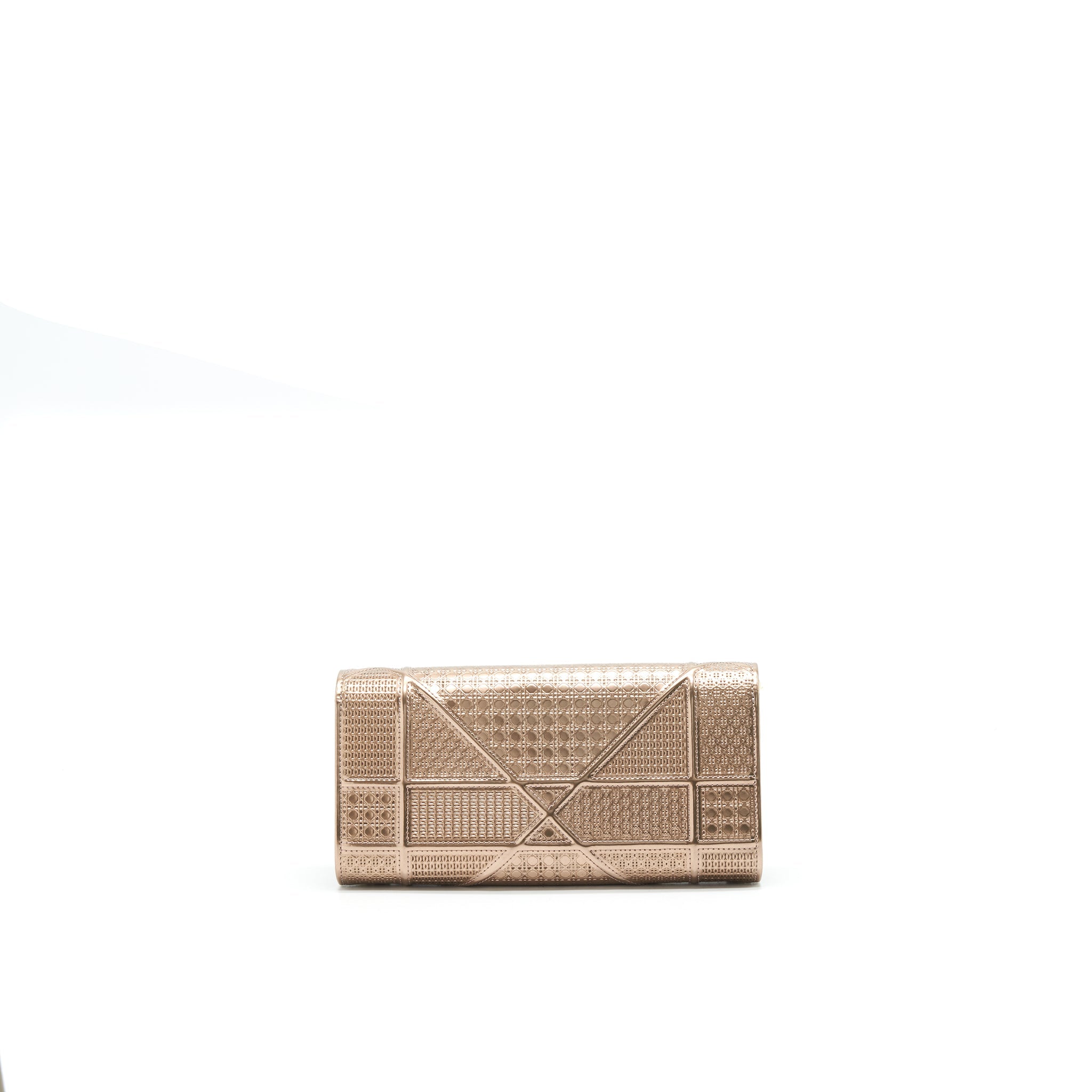 DIOR DIORAMA METALLIC PINK WALLET WITH CHAIN