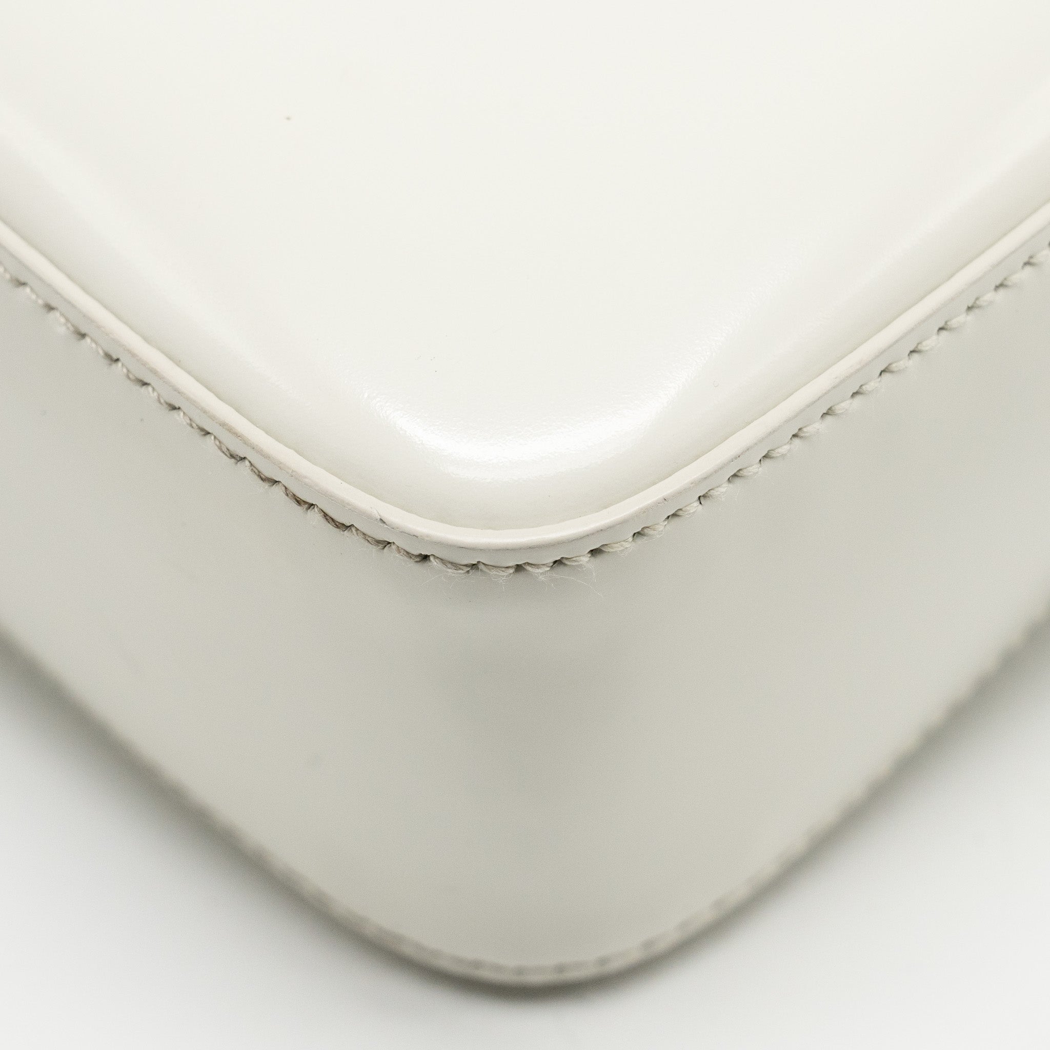 PRADA SMALL BRUSHED LEATHER TOTE BAG WHITE SHW