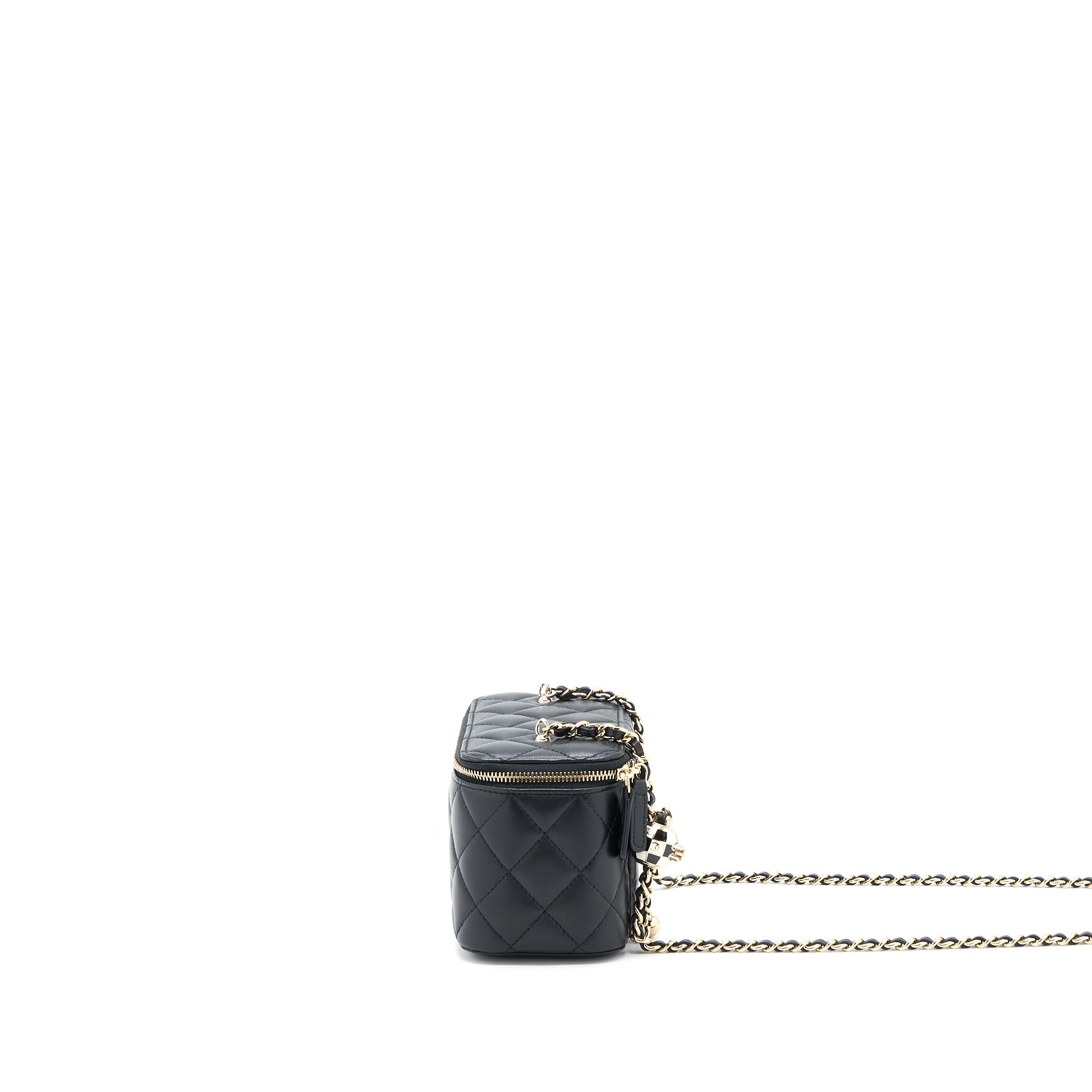 CHANEL 23C PEARL CRUSH LONG VANITY LAMBSKIN BLACK LGHW (MICROCHIP)