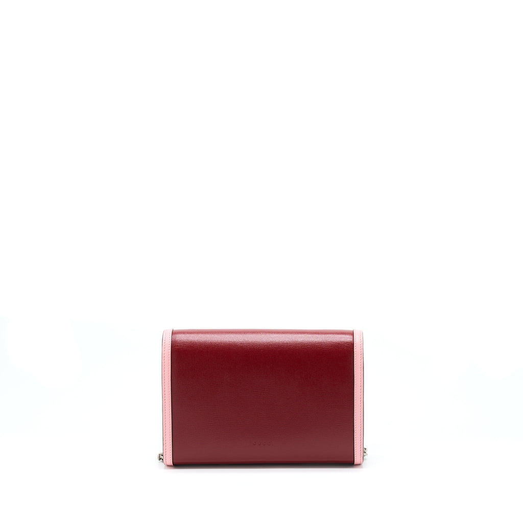 GUCCI DIONYSUS CHAIN WALLET RED/PINK WITH MULTICOLOUR HARDWARE