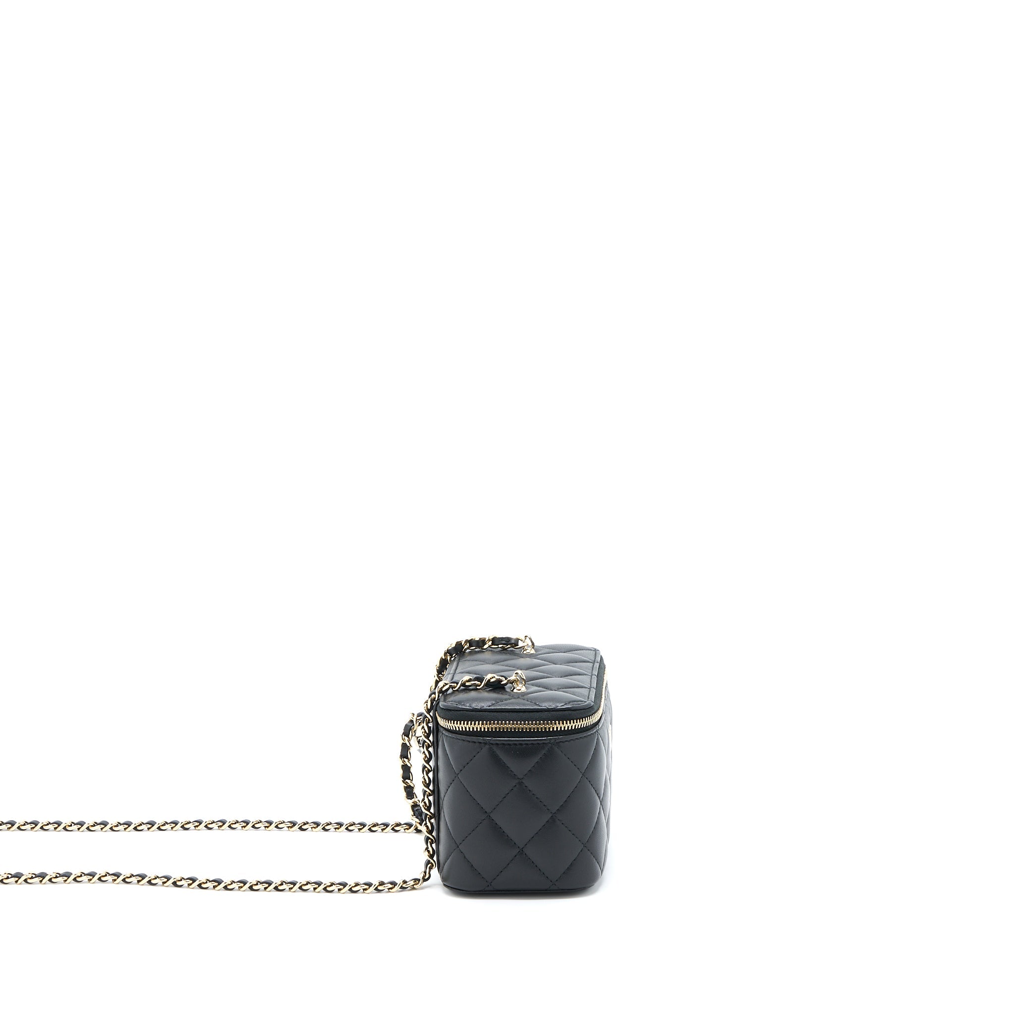 CHANEL 23C PEARL CRUSH LONG VANITY LAMBSKIN BLACK LGHW (MICROCHIP)