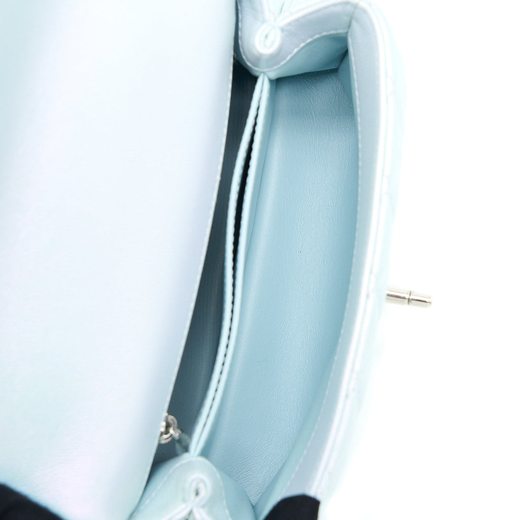 CHANEL SMALL COCO HANDLE OMBRÉ IRIDESCENT LIGHT BLUE MULTICOLOUR HARDWARE (MICROCHIP)