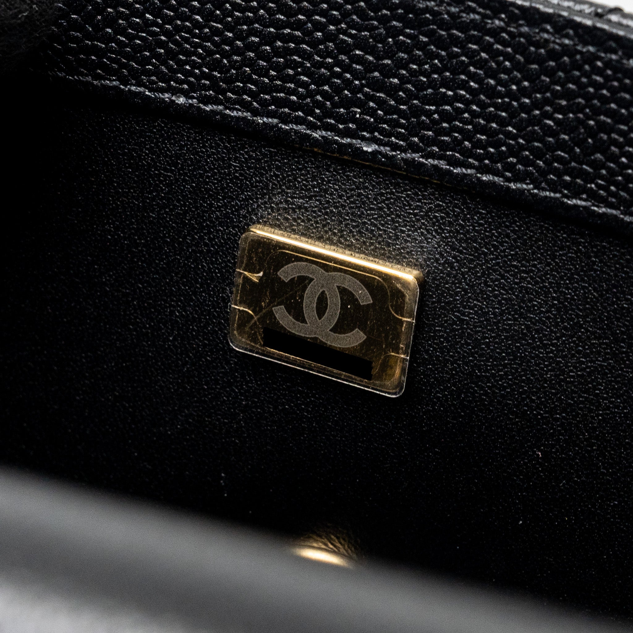 CHANEL 24P COCO LOVE MINI FLAP BAG ADJUSTABLE CHAIN CAVIAR BLACK GHW(MICROCHIP)