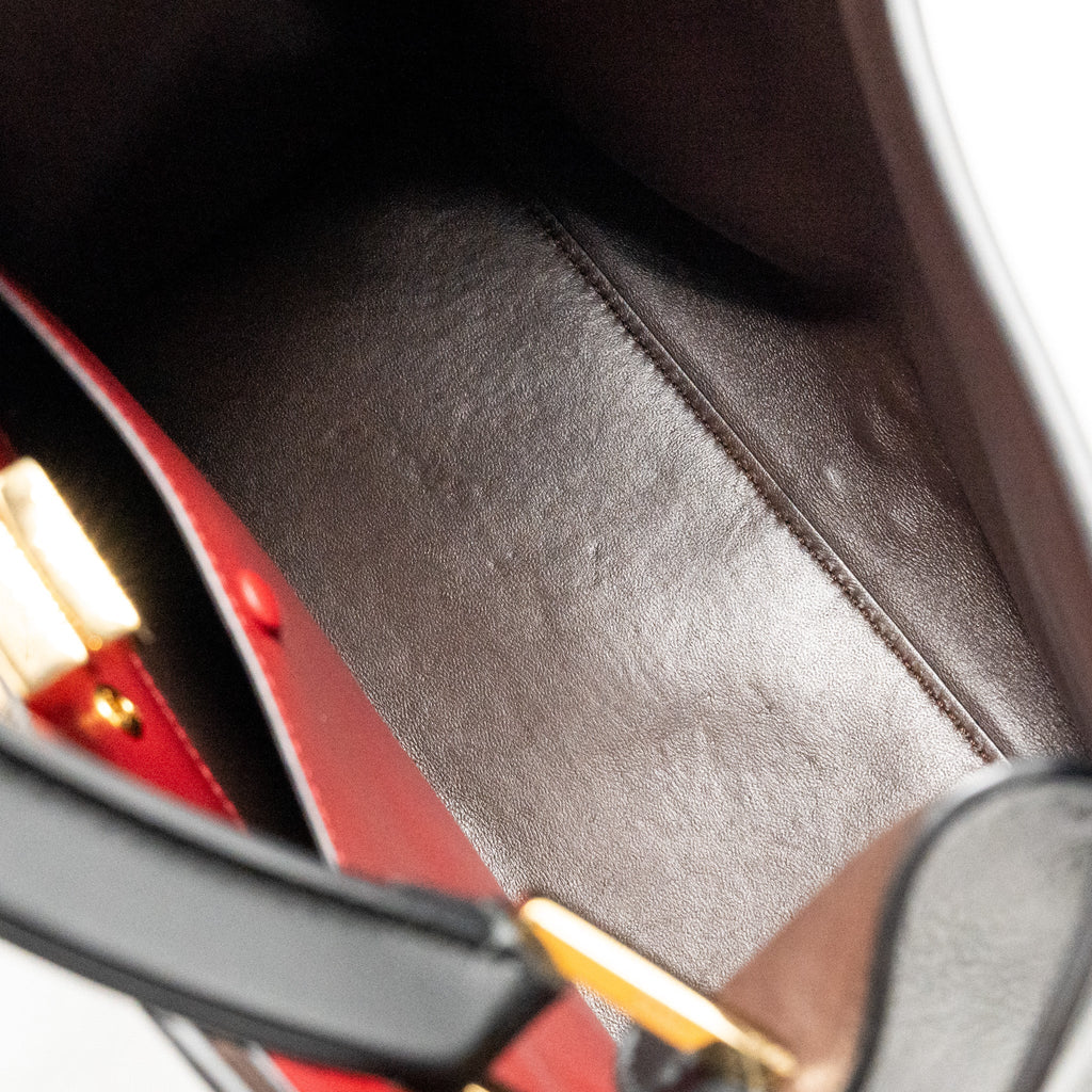 FENDI PEEKABOO X-LITE MEDIUM CALFSKIN BLACK GHW WITH FLOWERLAND STRAP