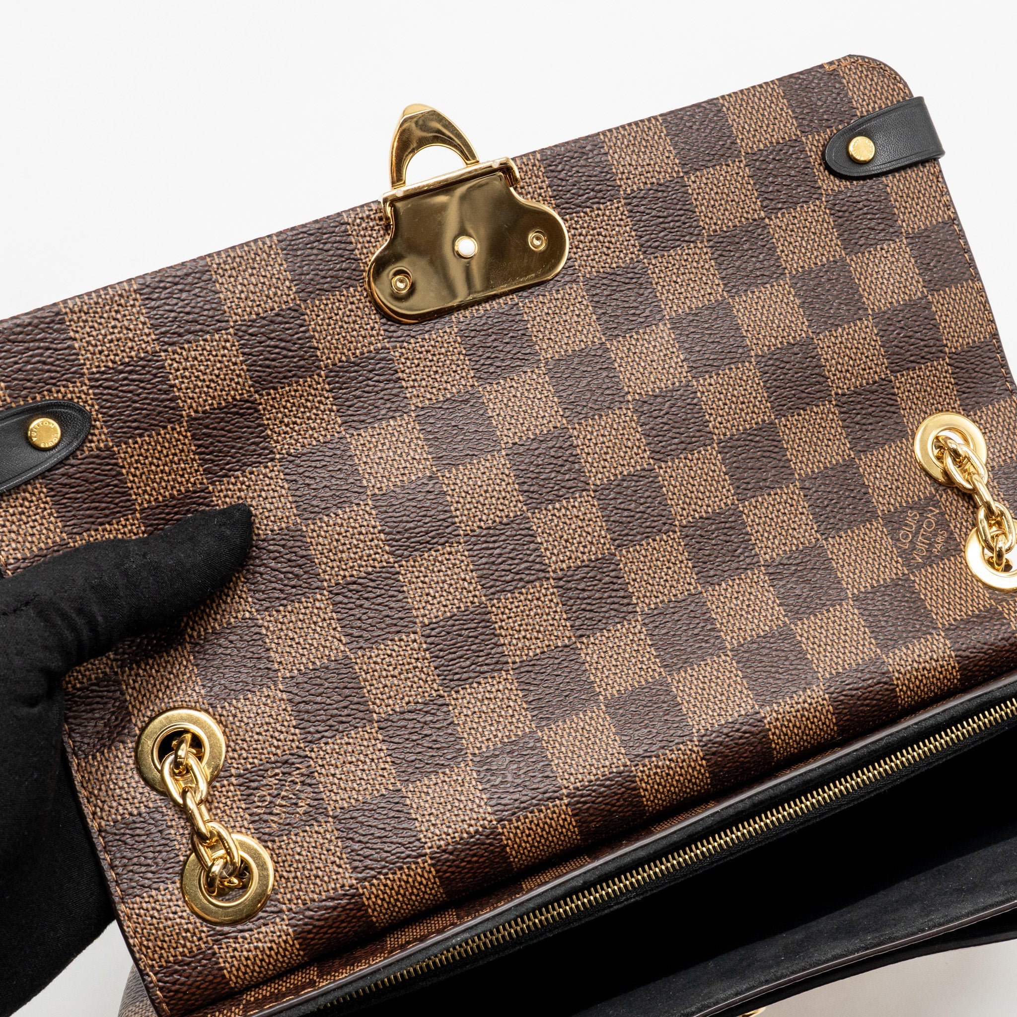 LOUIS VUITTON VAVIN PM DAMIER EBENE CANVAS CREAM WHITE GHW