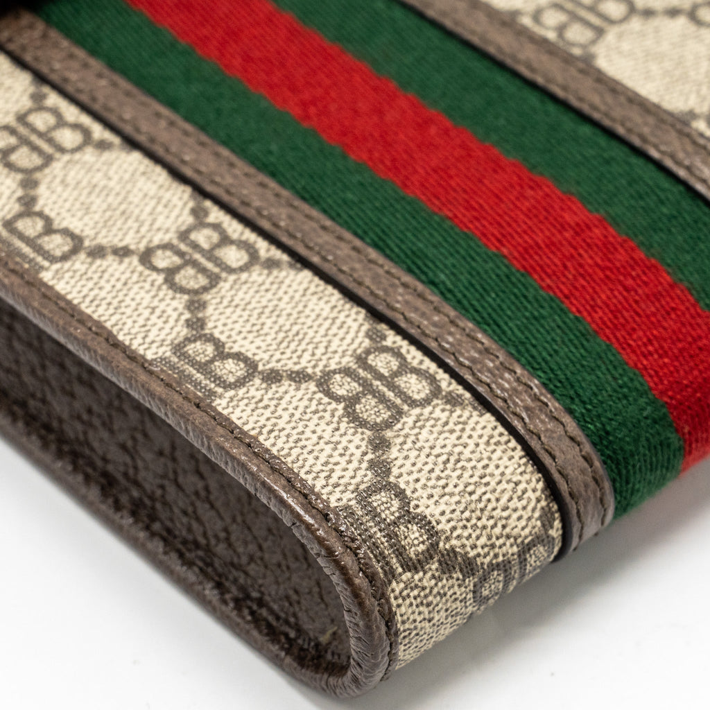 GUCCI X BALENCIAGA THE HACKER PROJECT PHONE CROSSBODY BAG CANVAS/LEATHER BROWN/MULTICOLOUR GHW