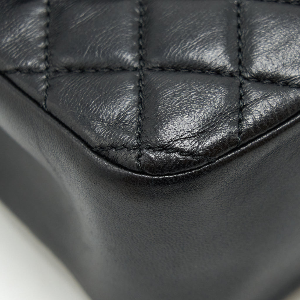 CHANEL WESTMINSTER PEARL SHOULDER BAG LAMBSKIN BLACK SHW