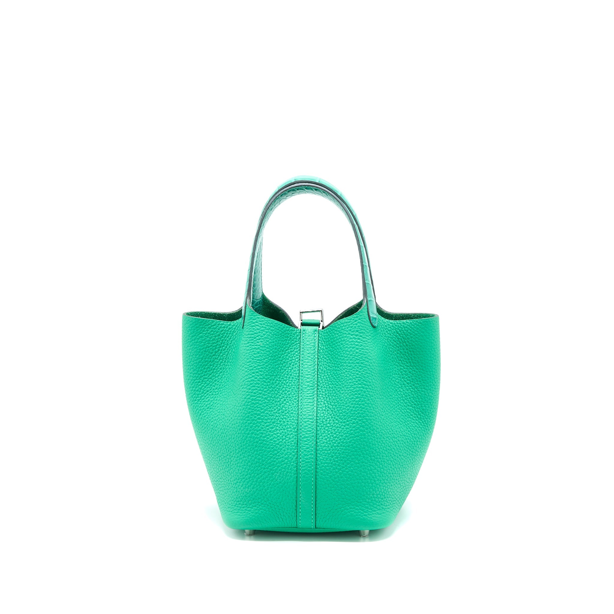 HERMES PICOTIN 18 LOCK BAG ALLIGATOR TOUCH CLEMENCE MENTHE/VERT JADE SHW