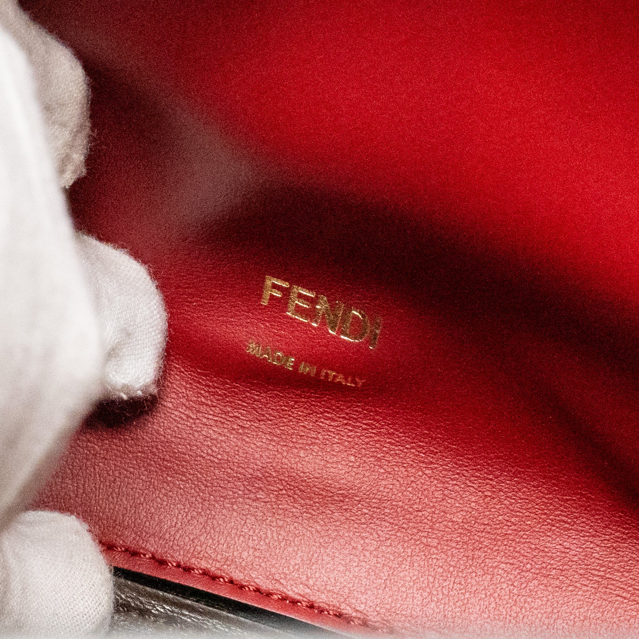 FENDI PEEKABOO X-LITE MEDIUM CALFSKIN BLACK GHW WITH FLOWERLAND STRAP