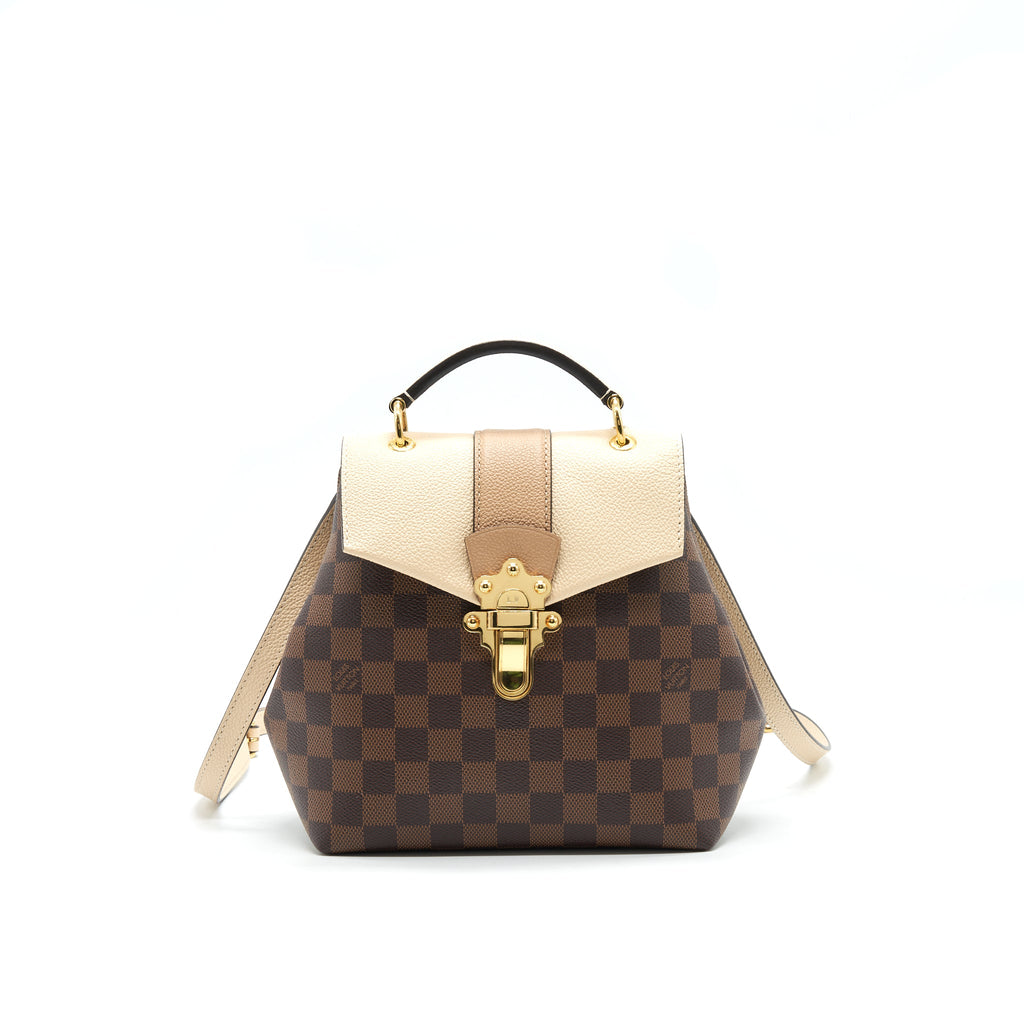 LOUIS VUITTON CLAPTON BACKPACK DAMIER EBENE LEATHER BROWN