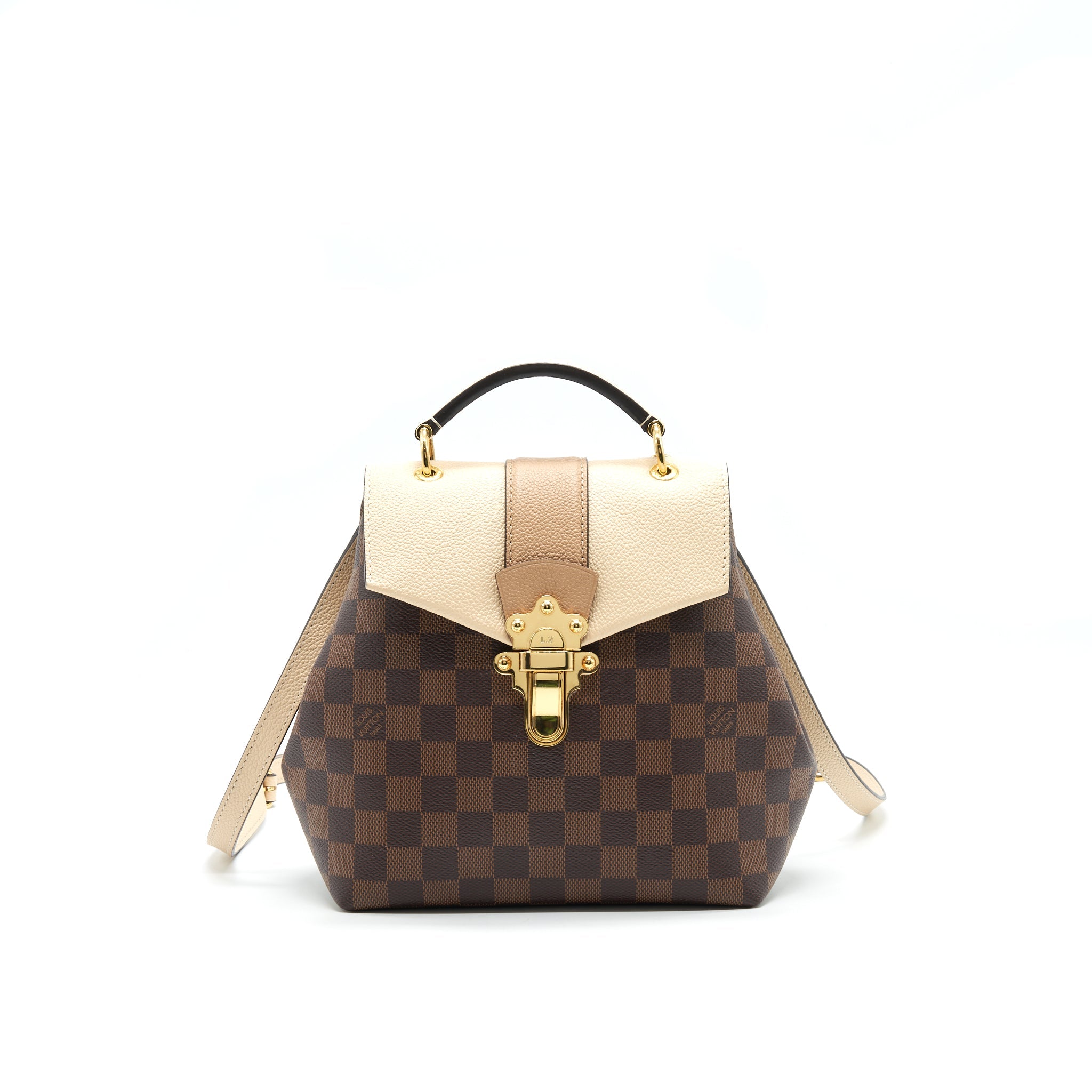 LOUIS VUITTON CLAPTON BACKPACK DAMIER EBENE LEATHER BROWN