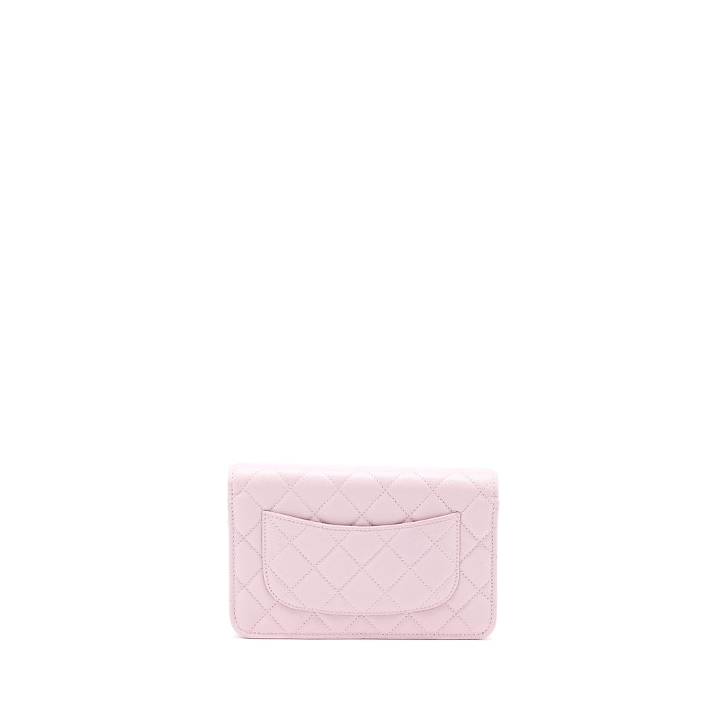 CHANEL CLASSIC WALLET ON CHAIN CAVIAR LIGHT PINK LGHW