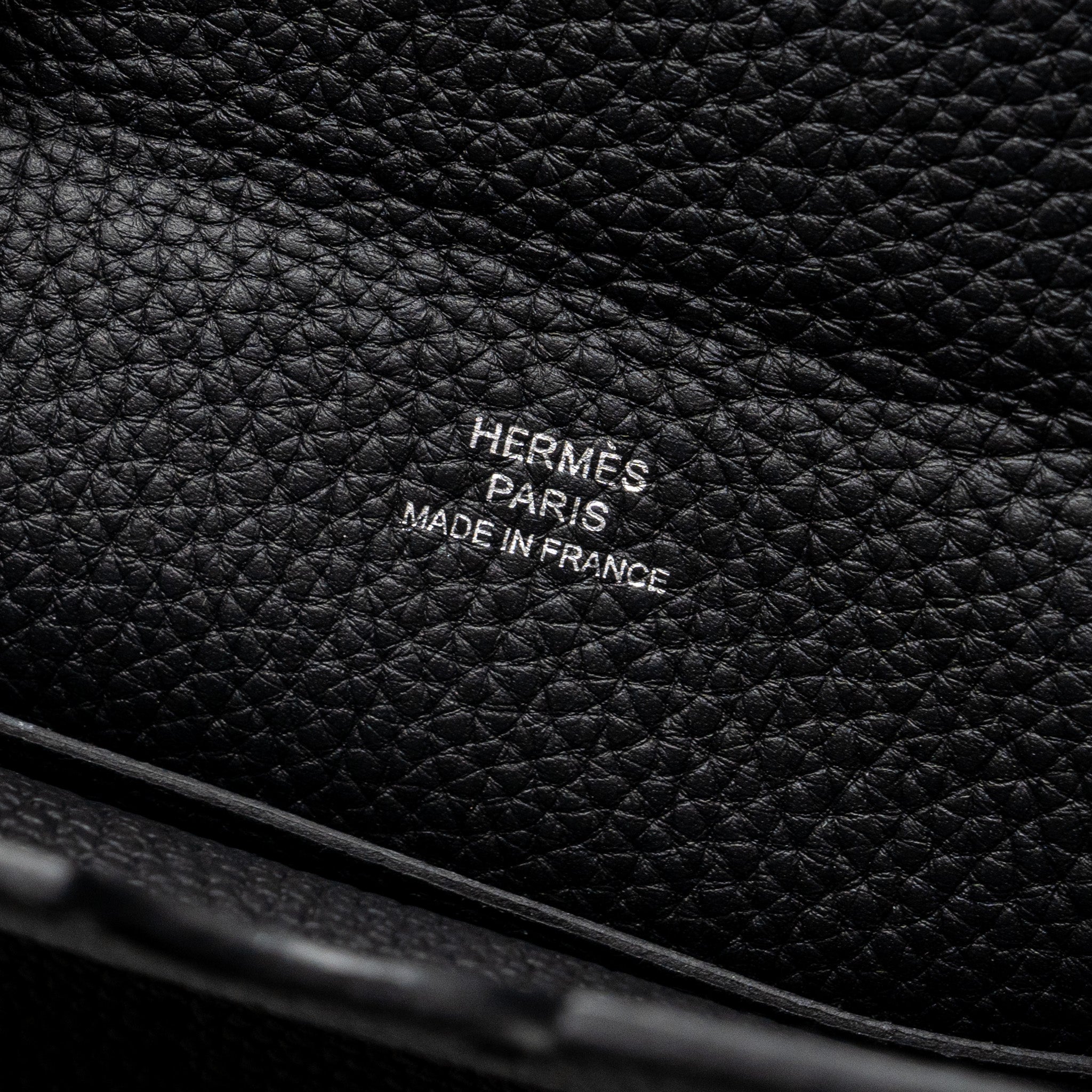 HERMES VIDEPOCHES BAG TOGO BLACK WITH MULTICOLOUR STRAP SHW