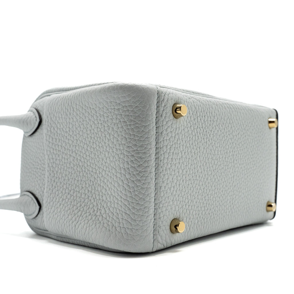 HERMES MINI LINDY CLEMENCE BLUE PALE GHW
