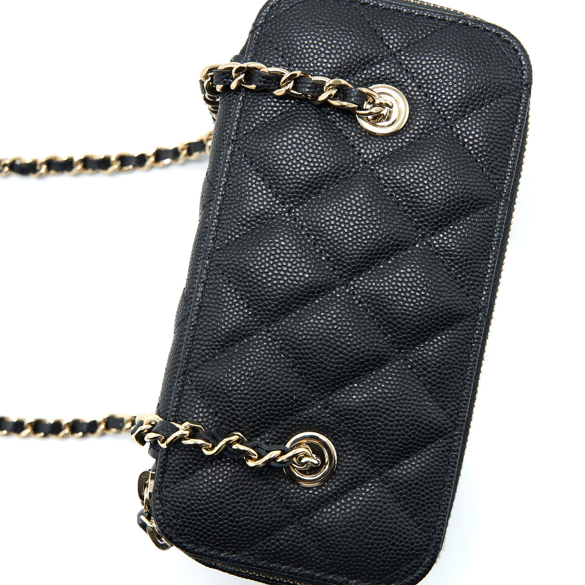CHANEL LONG VANITY CASE CAVIAR BLACK LGHW