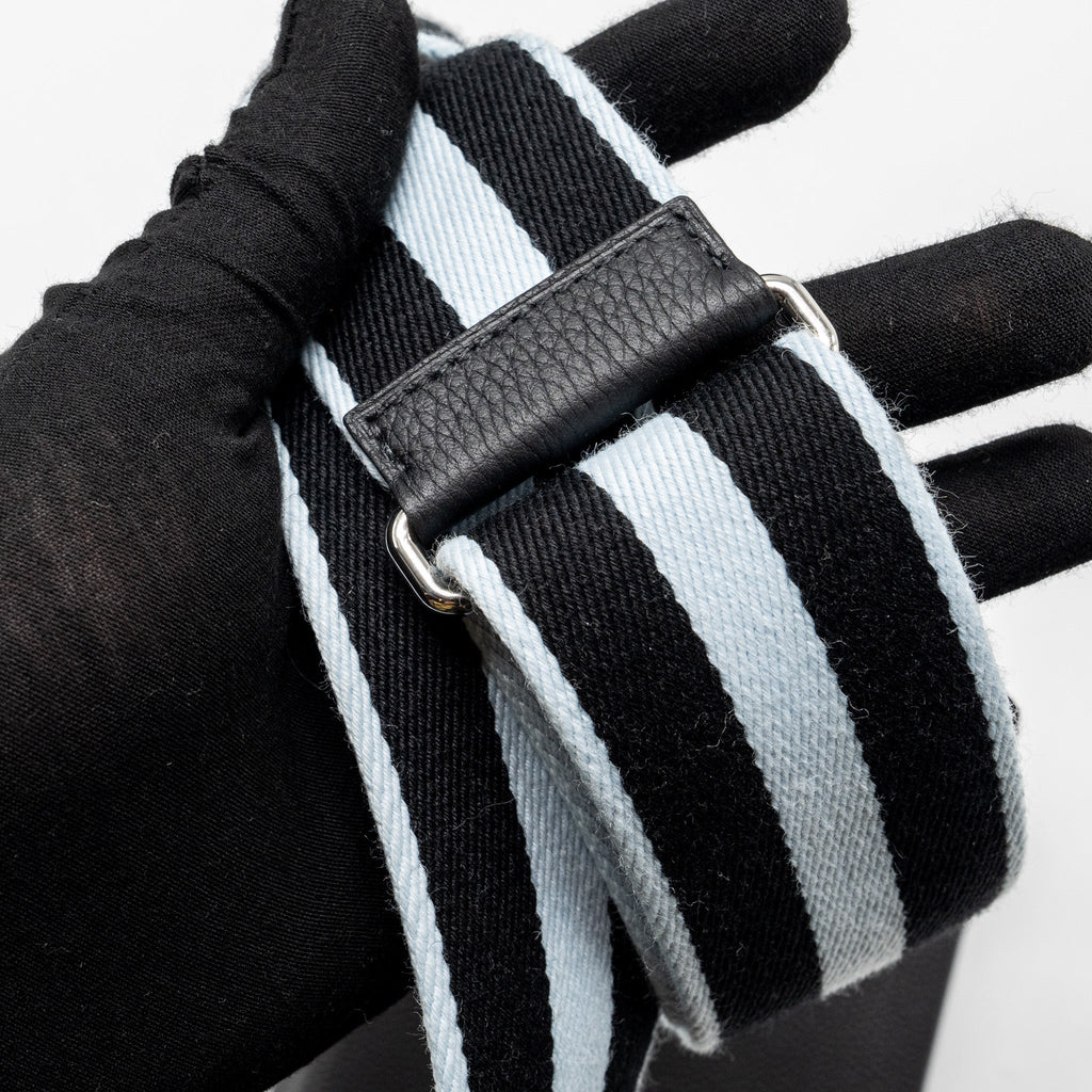 HERMES VIDEPOCHES BAG TOGO BLACK WITH MULTICOLOUR STRAP SHW