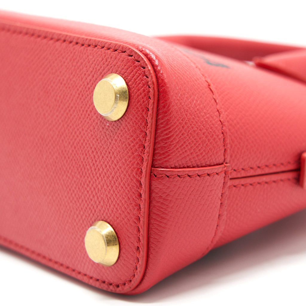BALENCIAGA VILLE TOP HANDLE TOTE BAG XXS RED