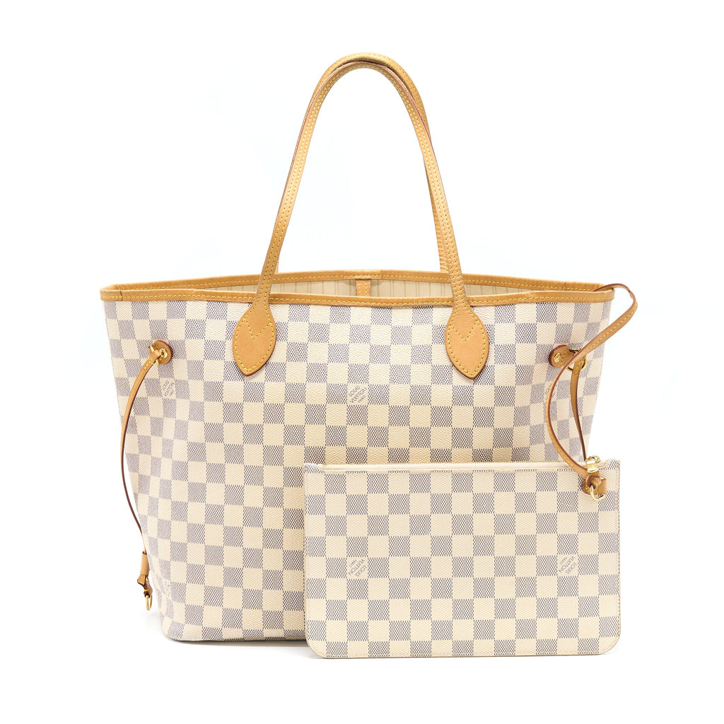 LOUIS VUITTON NEVERFULL MM DAMIER AZUR GHW