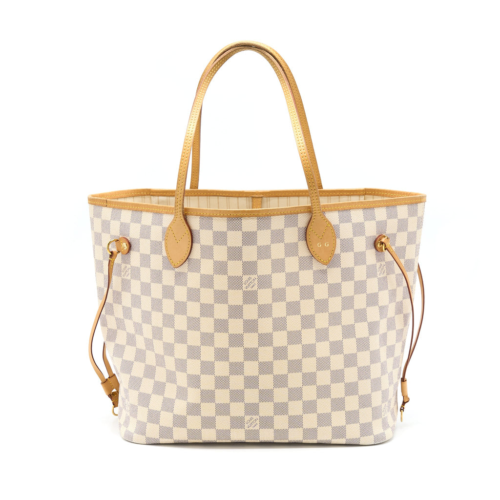 LOUIS VUITTON NEVERFULL MM DAMIER AZUR GHW
