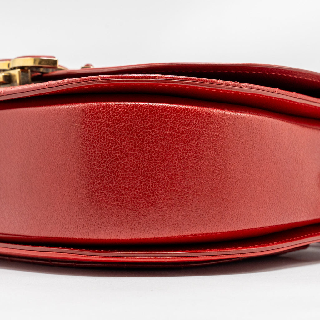 CHANEL MEDIUM COCO CURVE FLAP BAG CALFSKIN RED GHW