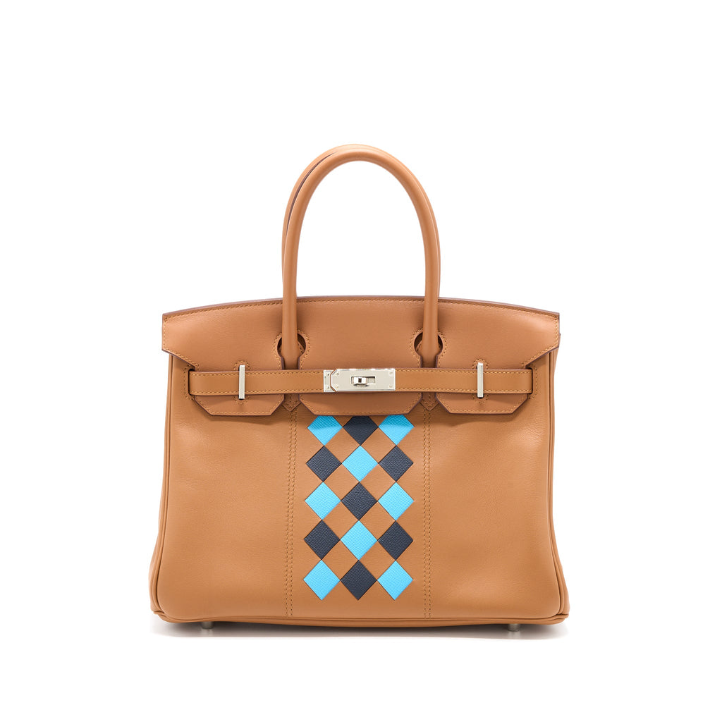 HERMES BIRKIN 30 TRESSAGE SWIFT/ EPSOM GOLD/BLEU INDIGO/BLEU NORD SHW