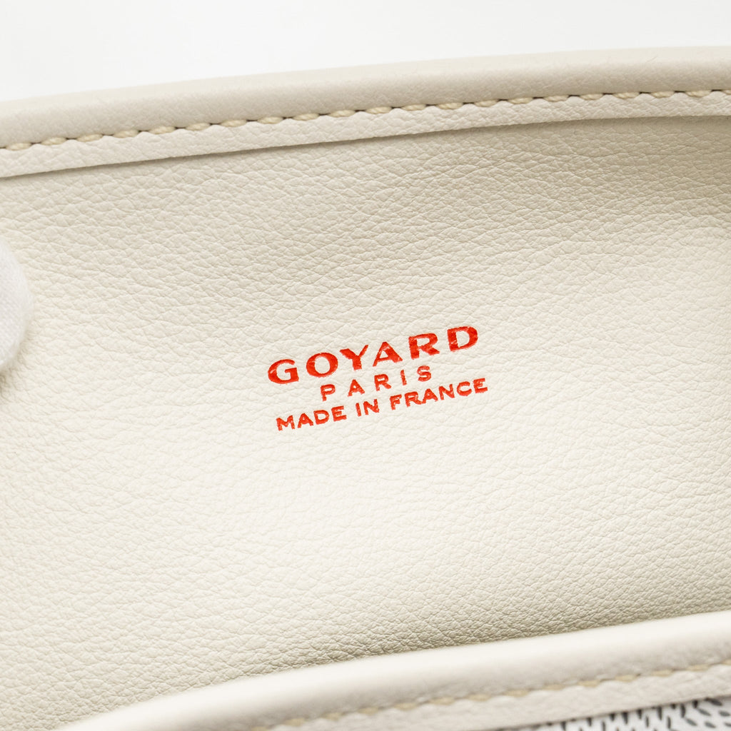 GOYARD MINI ANJOU TOTE BAG GOYARDINE CANVAS/LEATHER WHITE SHW