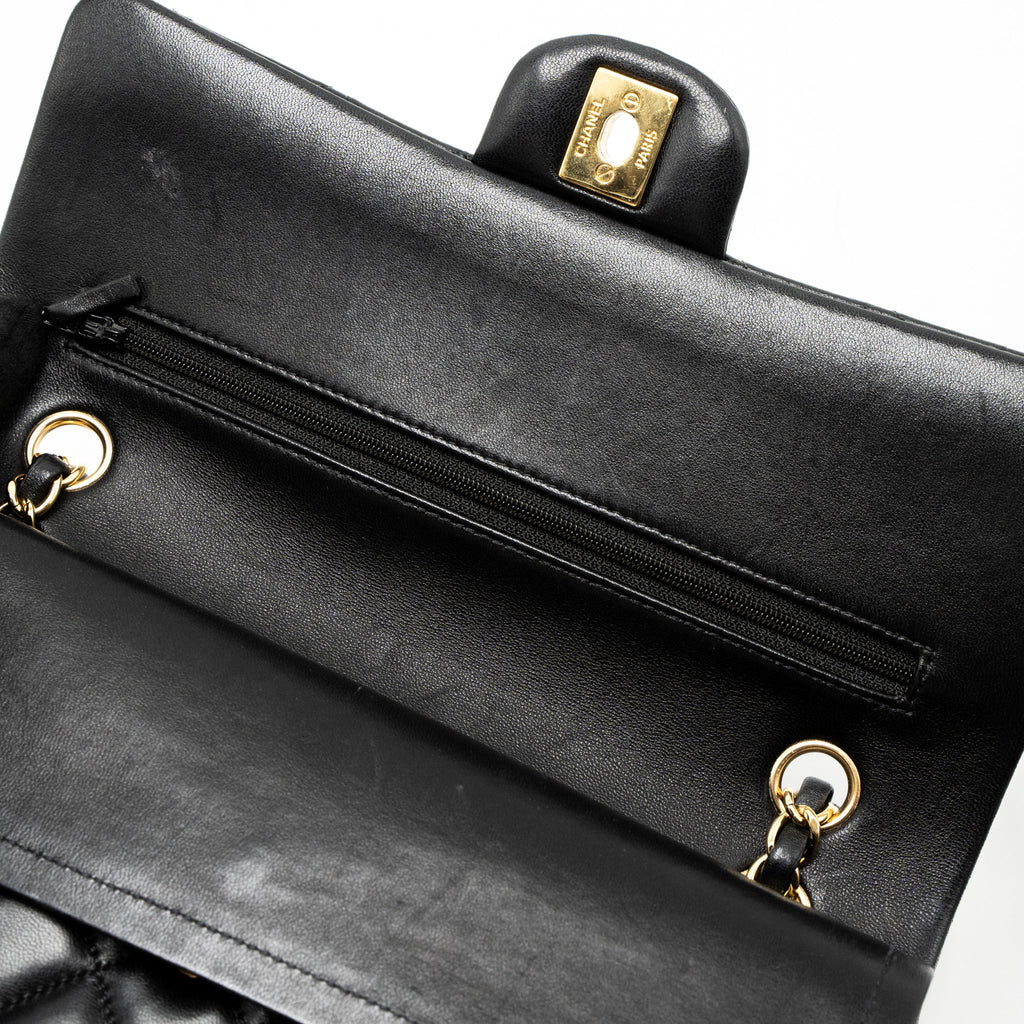 CHANEL MEDIUM CLASSIC FLAP BAG LAMBSKIN BLACK GHW