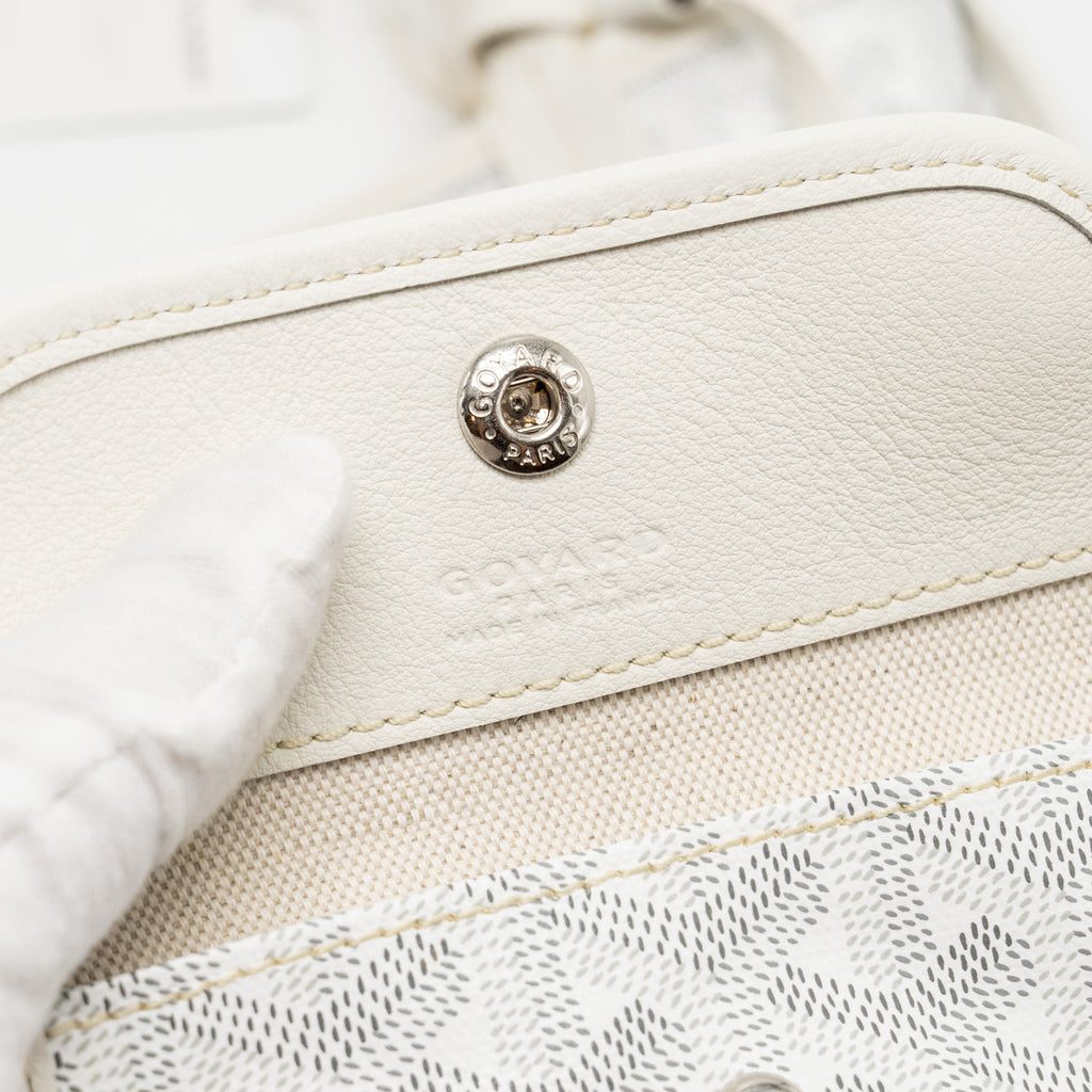 GOYARD MINI ANJOU TOTE BAG GOYARDINE CANVAS/LEATHER WHITE SHW