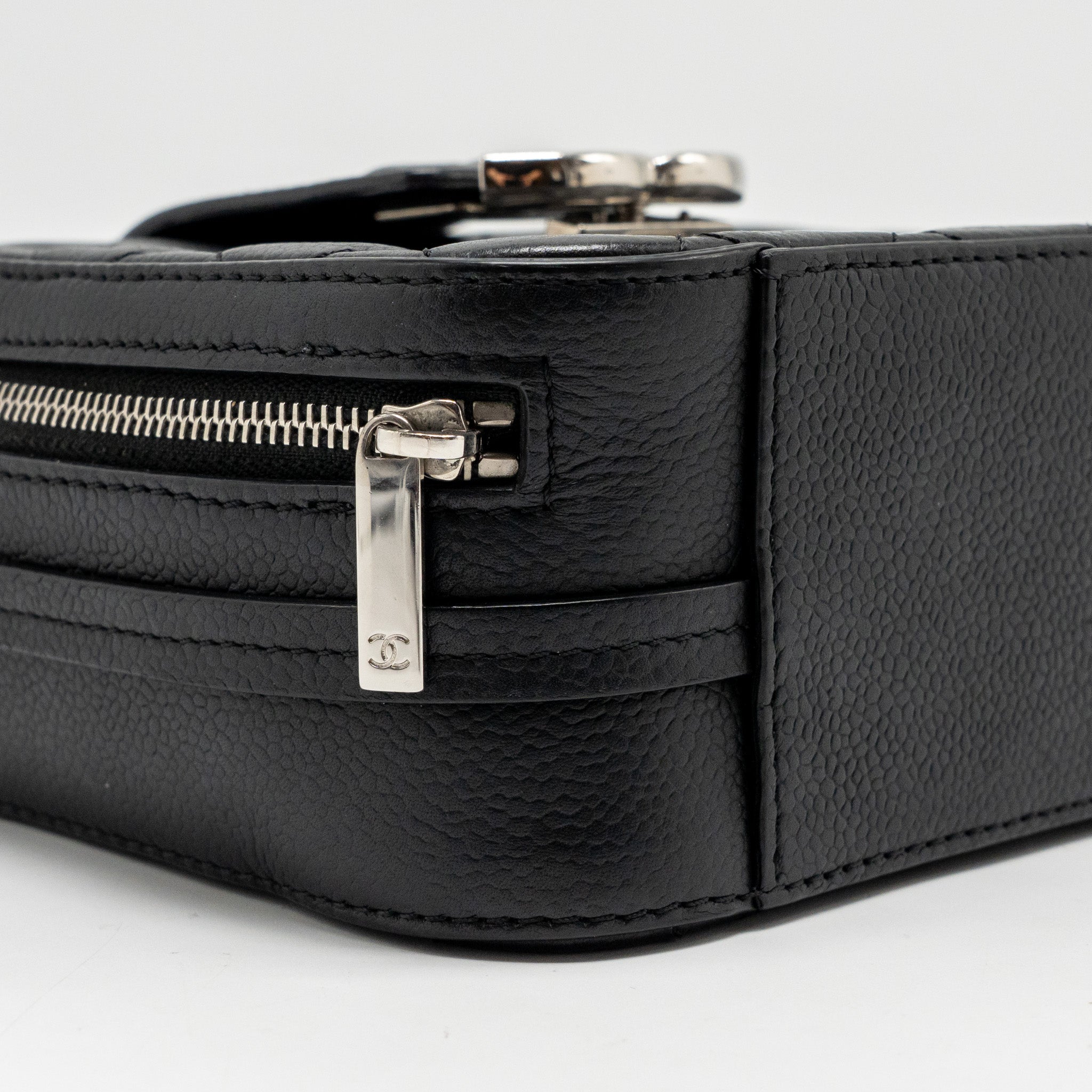 CHANEL QUILTED MINI VANITY BAG CAVIAR BLACK SHW