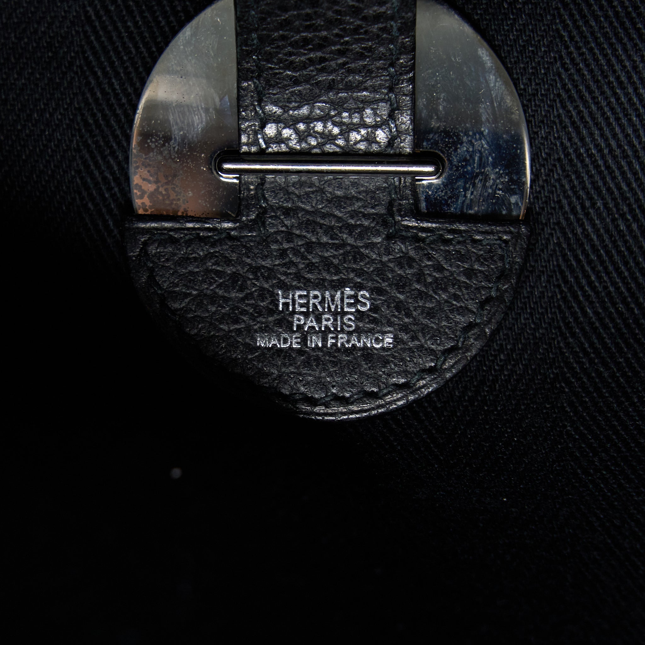 HERMES COLORADO GM BAG VACHE LIEGEE LEATHER / CANVAS BLACK SHW