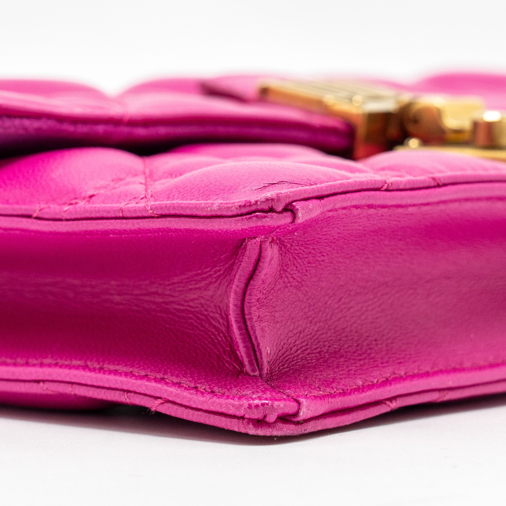 DIOR DIORADDICT WALLET ON CHAIN LAMBSKIN PINK GHW