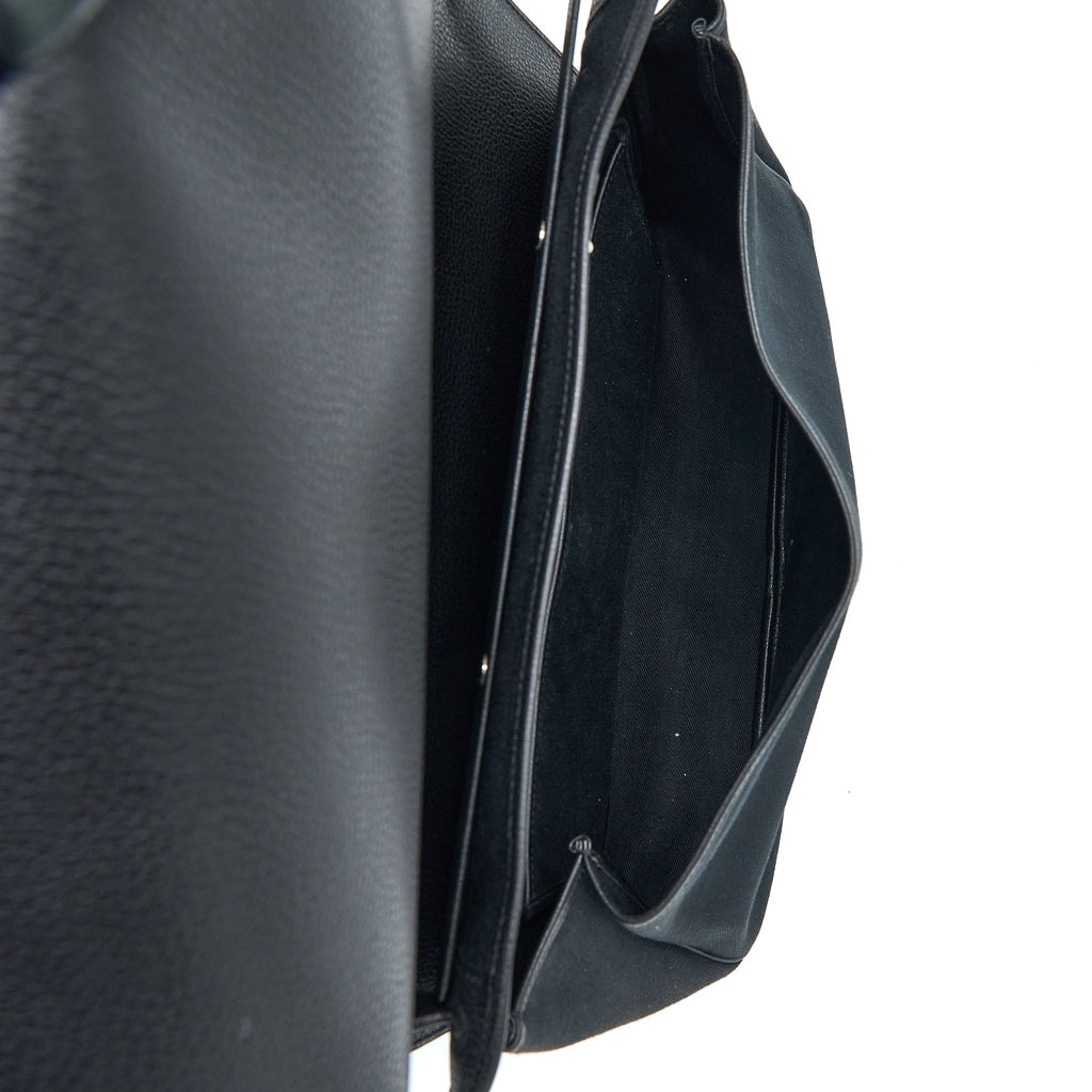 HERMES COLORADO GM BAG VACHE LIEGEE LEATHER / CANVAS BLACK SHW