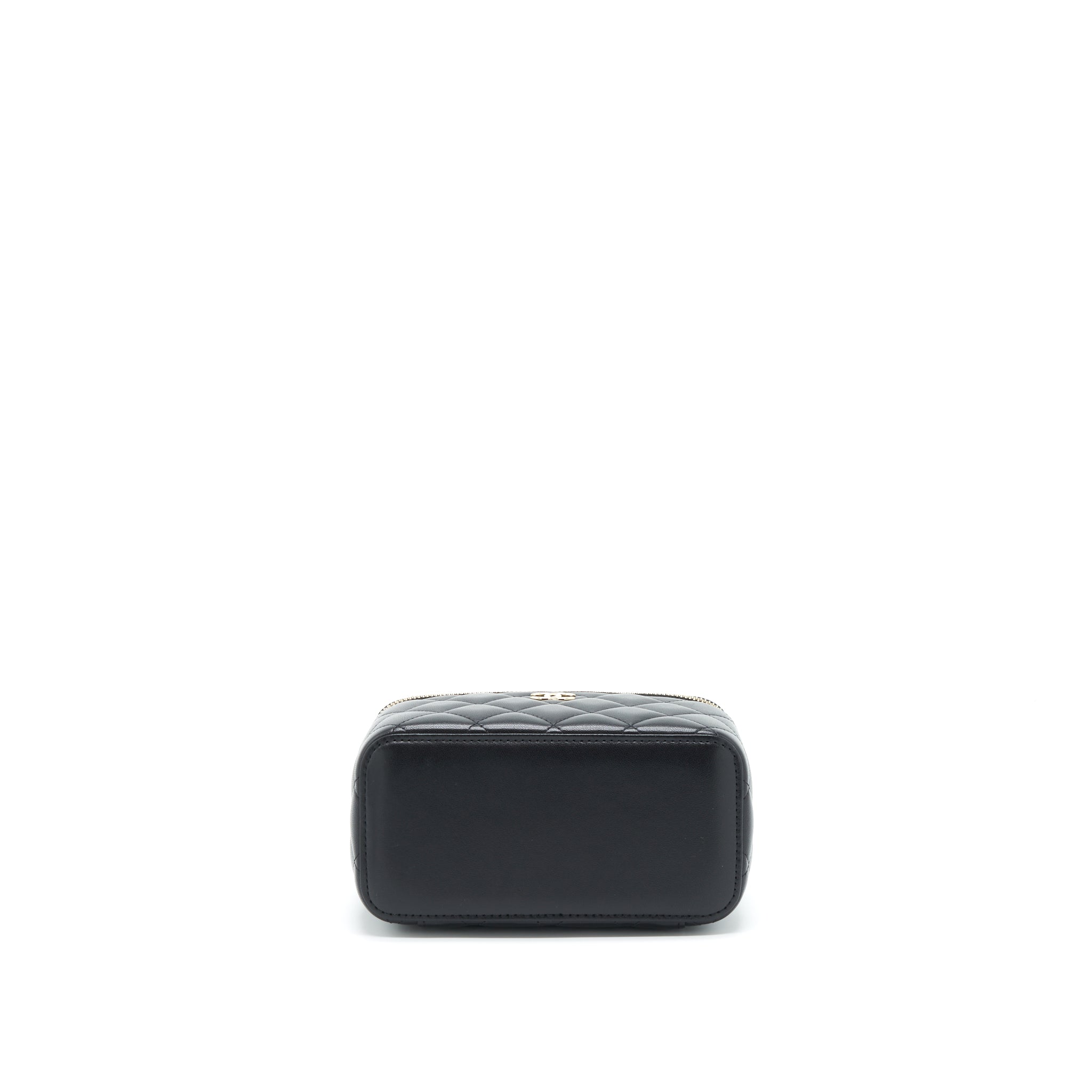 CHANEL TOP HANDLE LONG VANITY LAMBSKIN BLACK LGHW