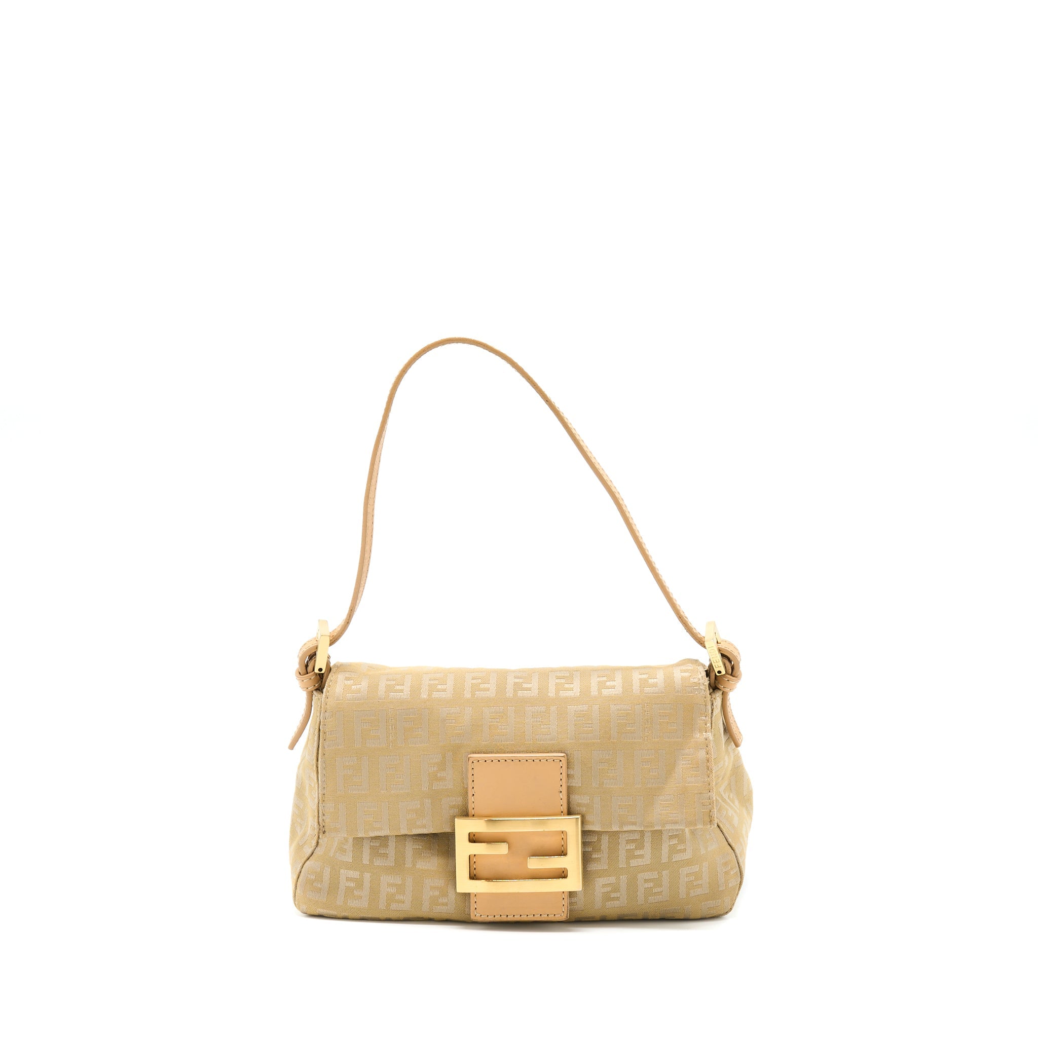 FENDI MINI MAMMA BAGUETTE CANVAS BEIGE GHW