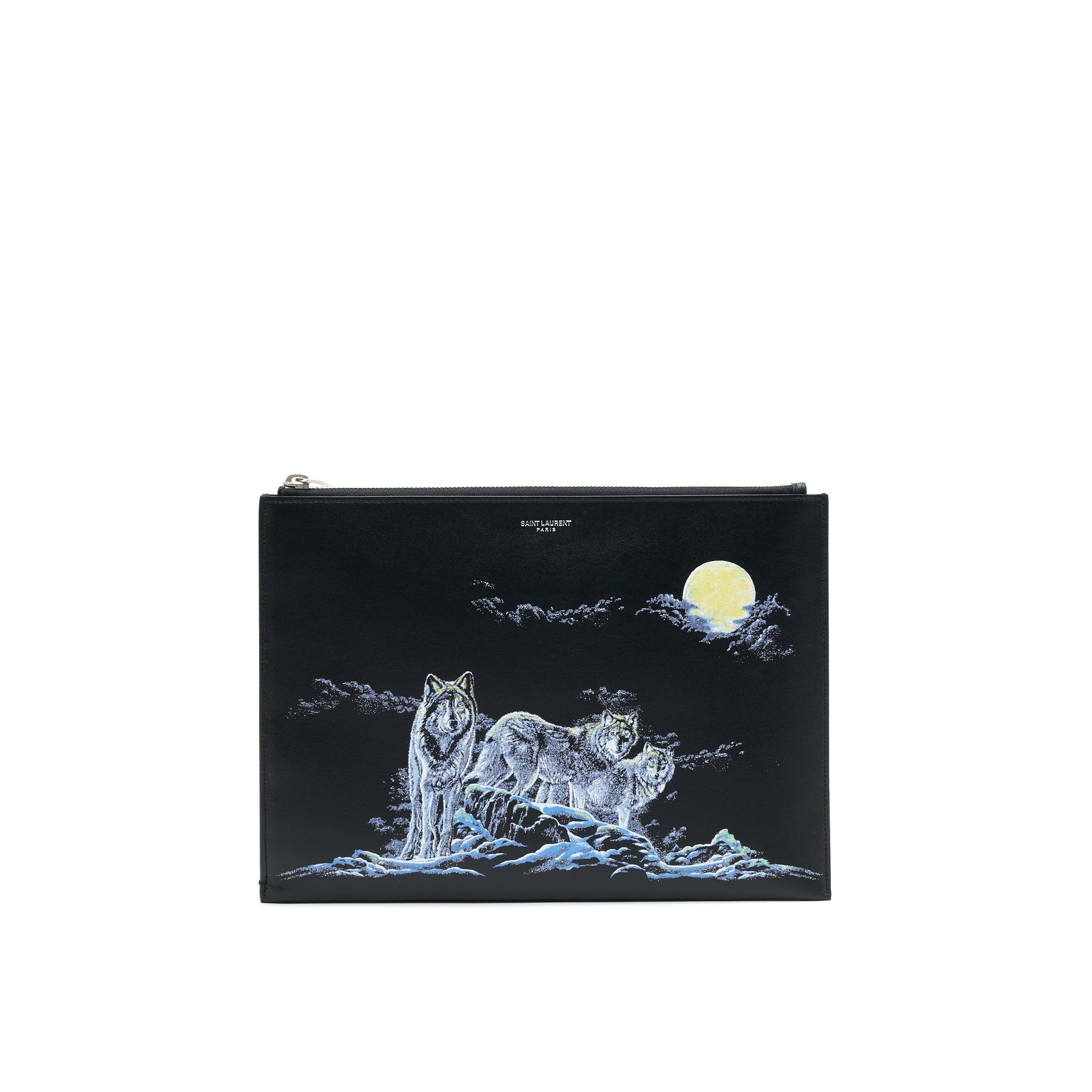 SAINT LAURENT WOLF DOCUMENT HOLDER