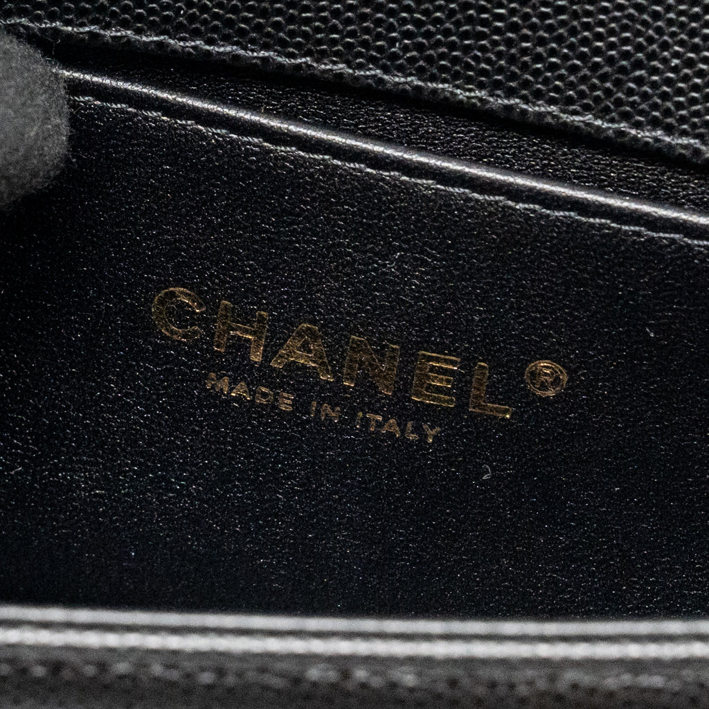CHANEL SMALL BOY BAG CAVIAR BLACK GHW (MICROCHIP)