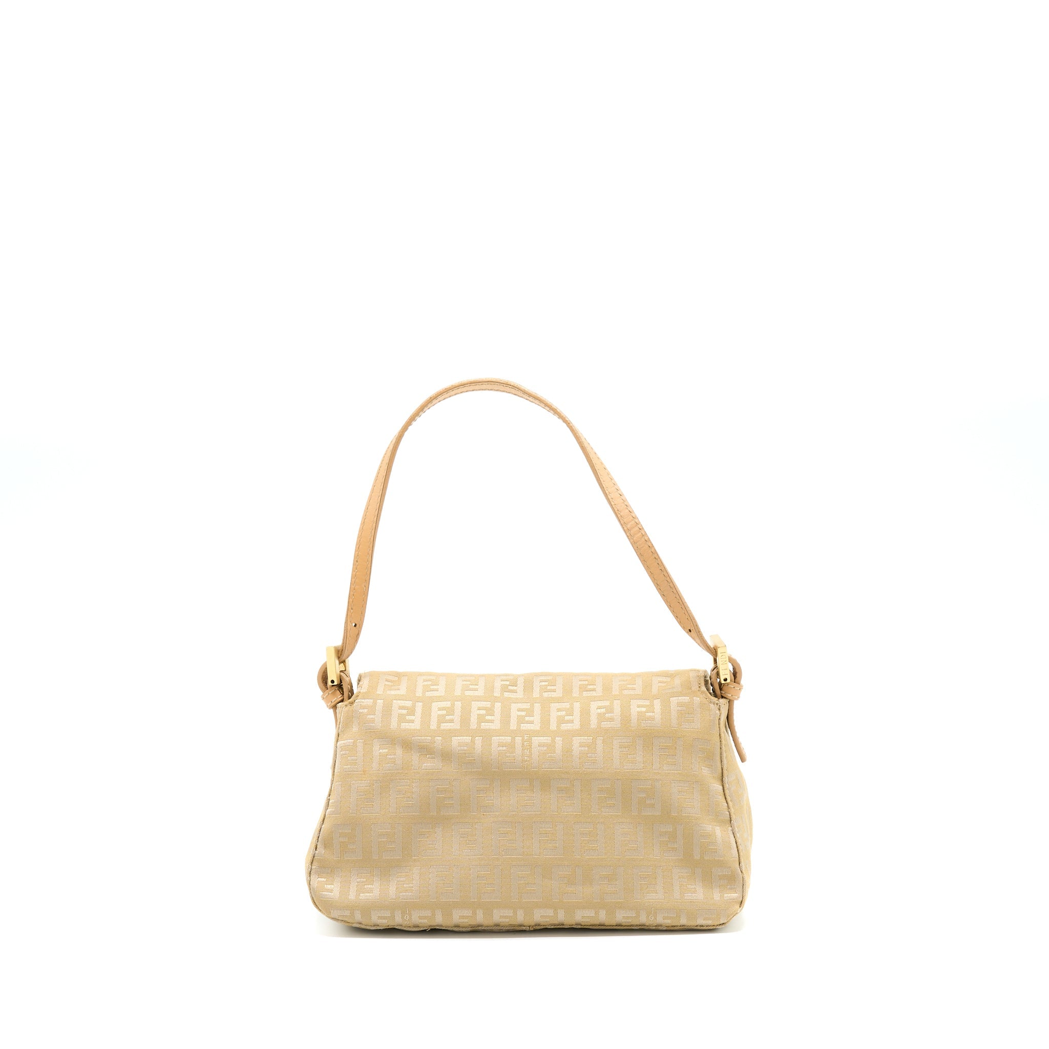 FENDI MINI MAMMA BAGUETTE CANVAS BEIGE GHW