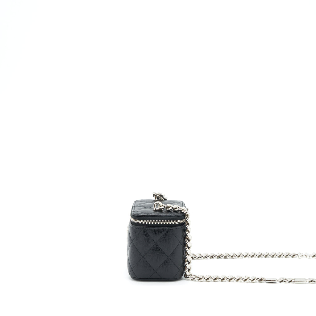 CHANEL 22S MINI VANITY WITH COCO GIANT CHAIN CAVIAR BLACK SHW