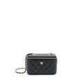 CHANEL 22S LONG VANITY WITH CHAIN CAVIAR BLACK LGHW