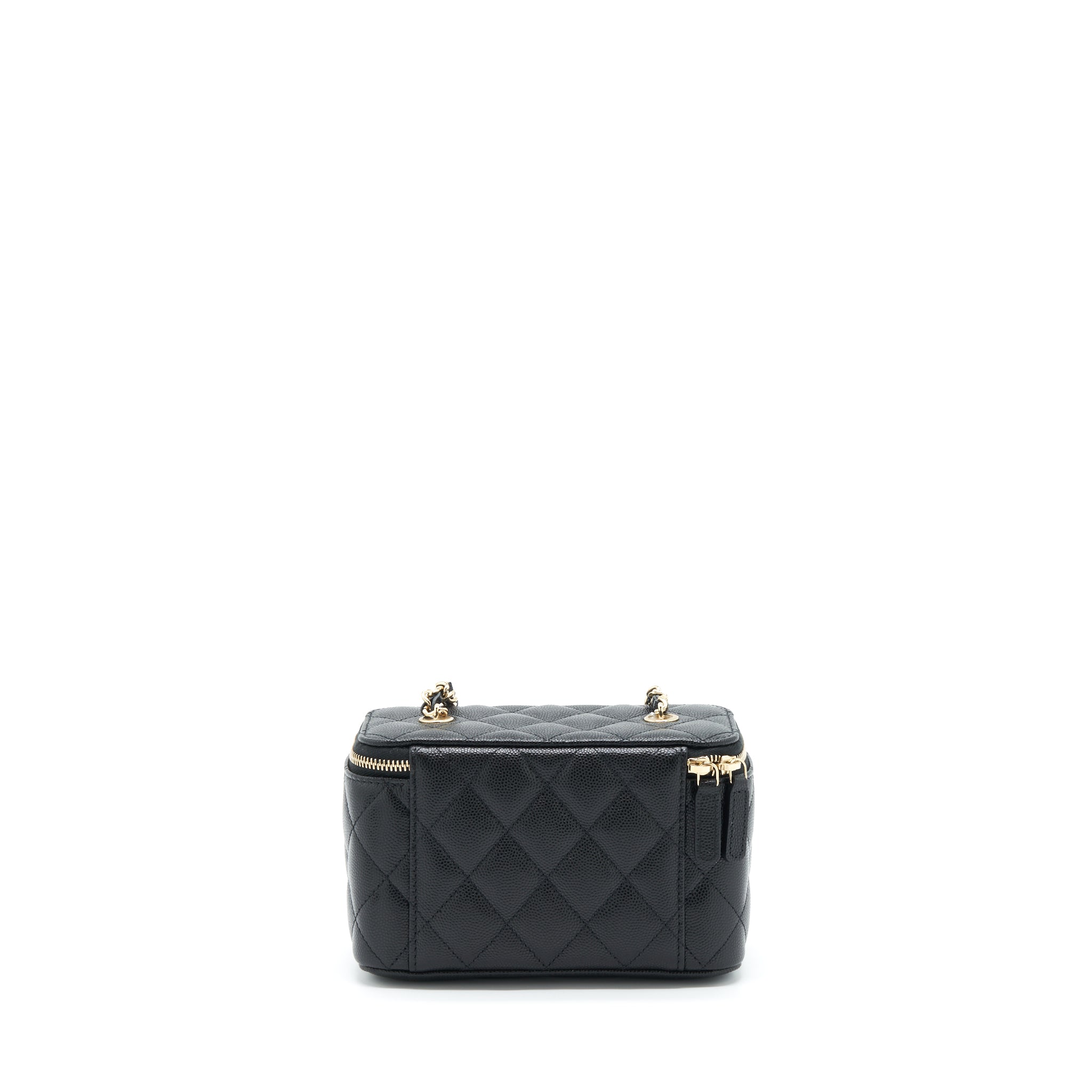 CHANEL 22S LONG VANITY WITH CHAIN CAVIAR BLACK LGHW