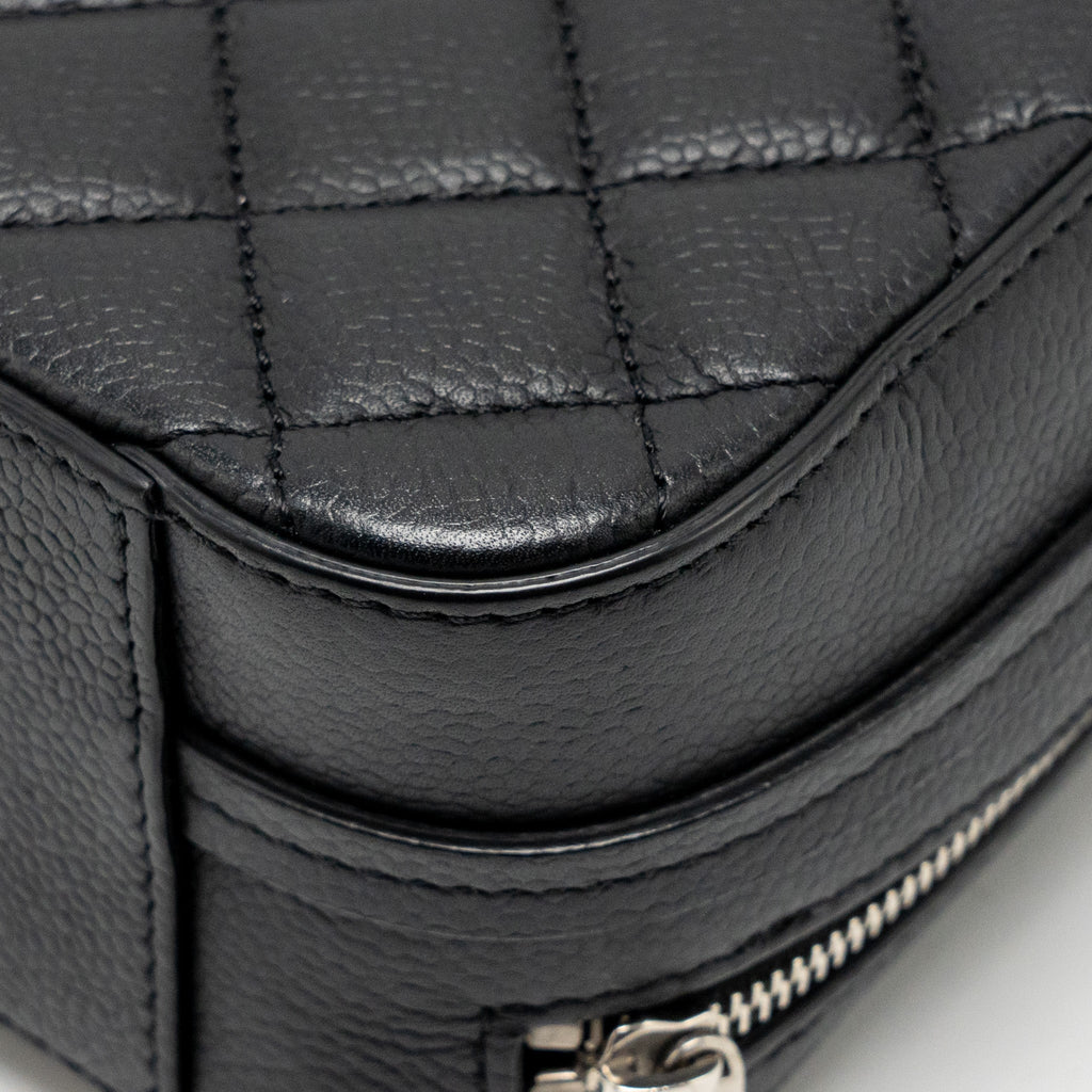 CHANEL QUILTED MINI VANITY BAG CAVIAR BLACK SHW