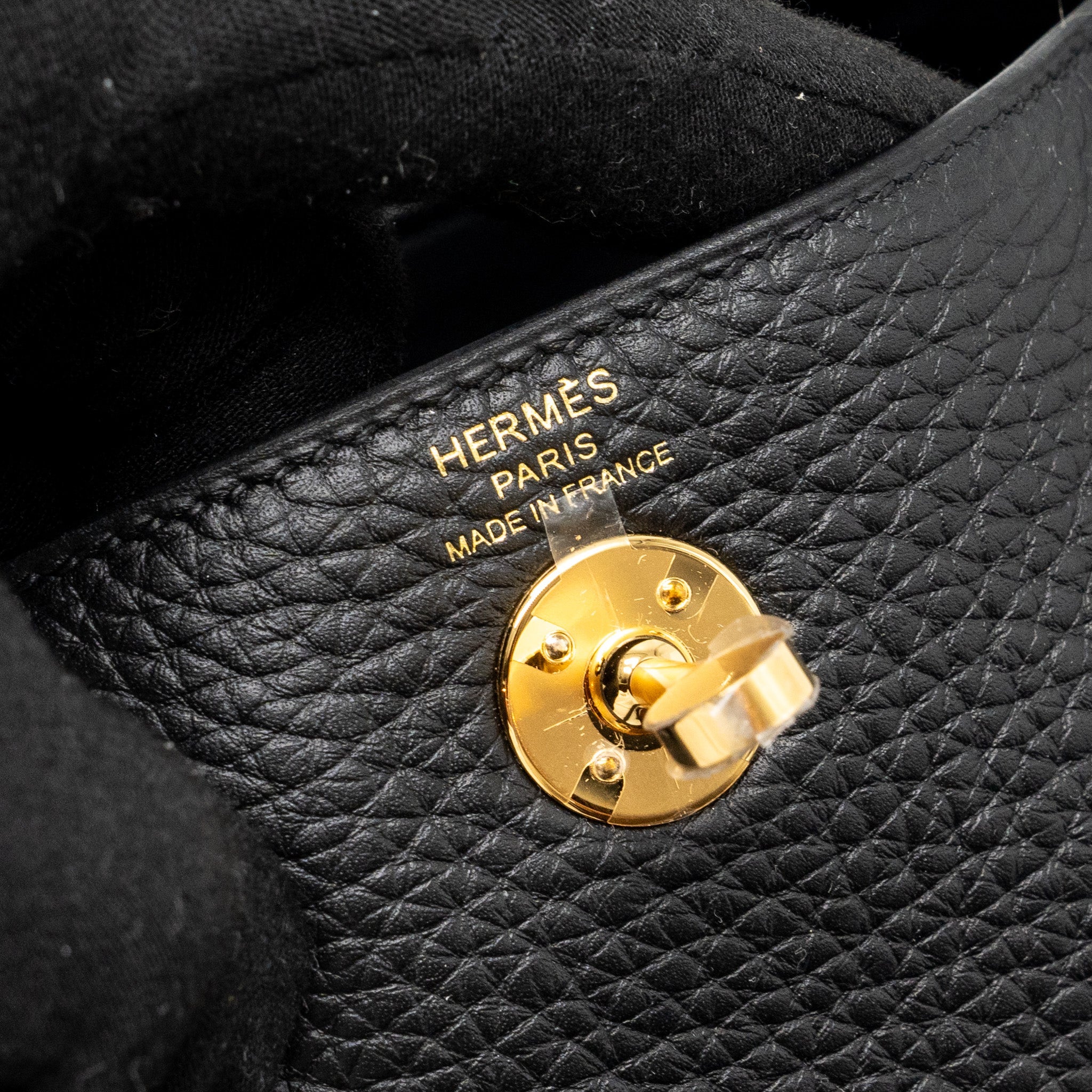 HERMES MINI LINDY CLEMENCE BLACK GHW