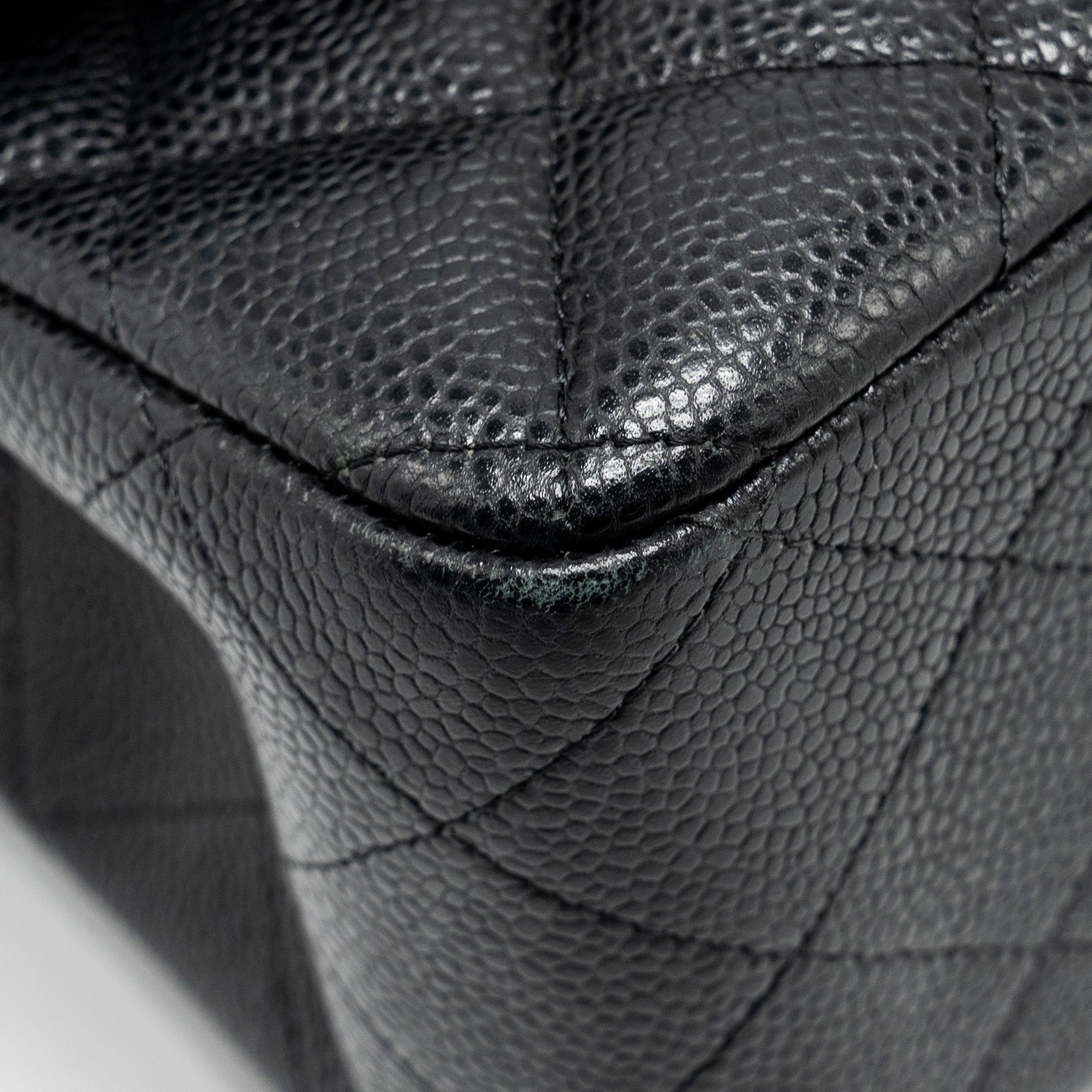 CHANEL JUMBO CLASSIC DOUBLE FLAP BAG CAVIAR BLACK SHW
