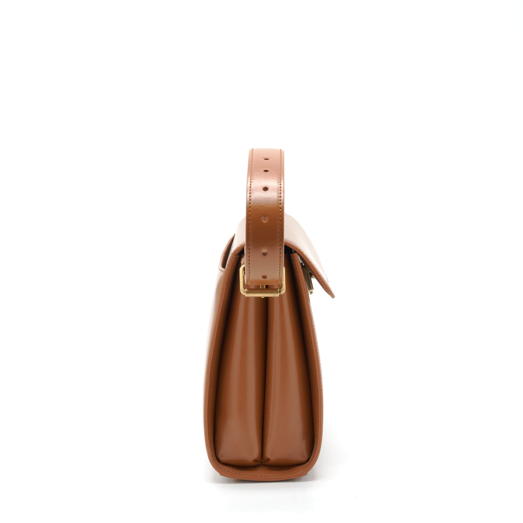 BALENCIAGA GHOST MEDIUM SHOULDER BAG CALFSKIN CARAMEL GHW