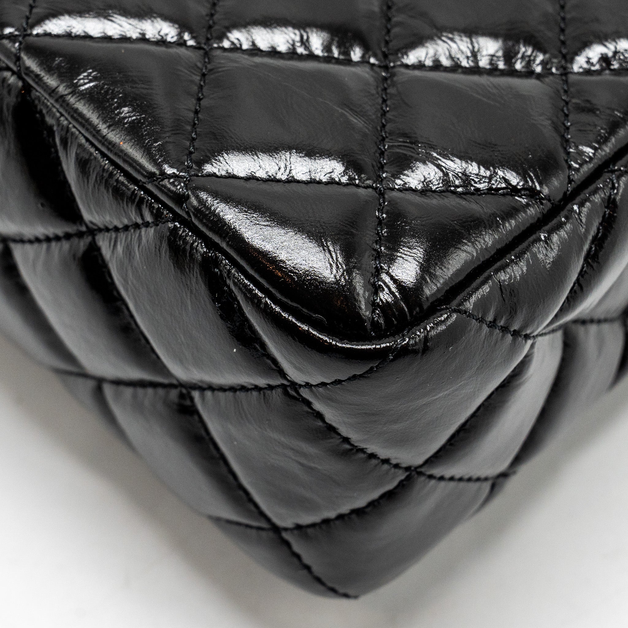 CHANEL 23C HOBO BAG SHINY CALFSKIN BLACK BRUSHED GHW (MICROCHIP)