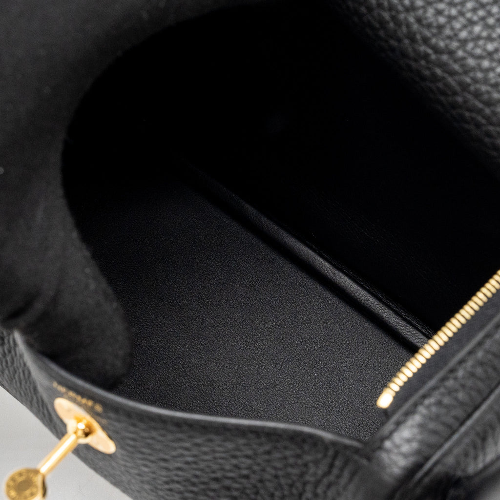 HERMES MINI LINDY CLEMENCE BLACK GHW