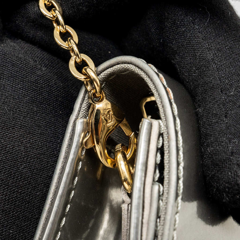 LOUIS VUITTON LOUISE PM PATENT SILVER GHW