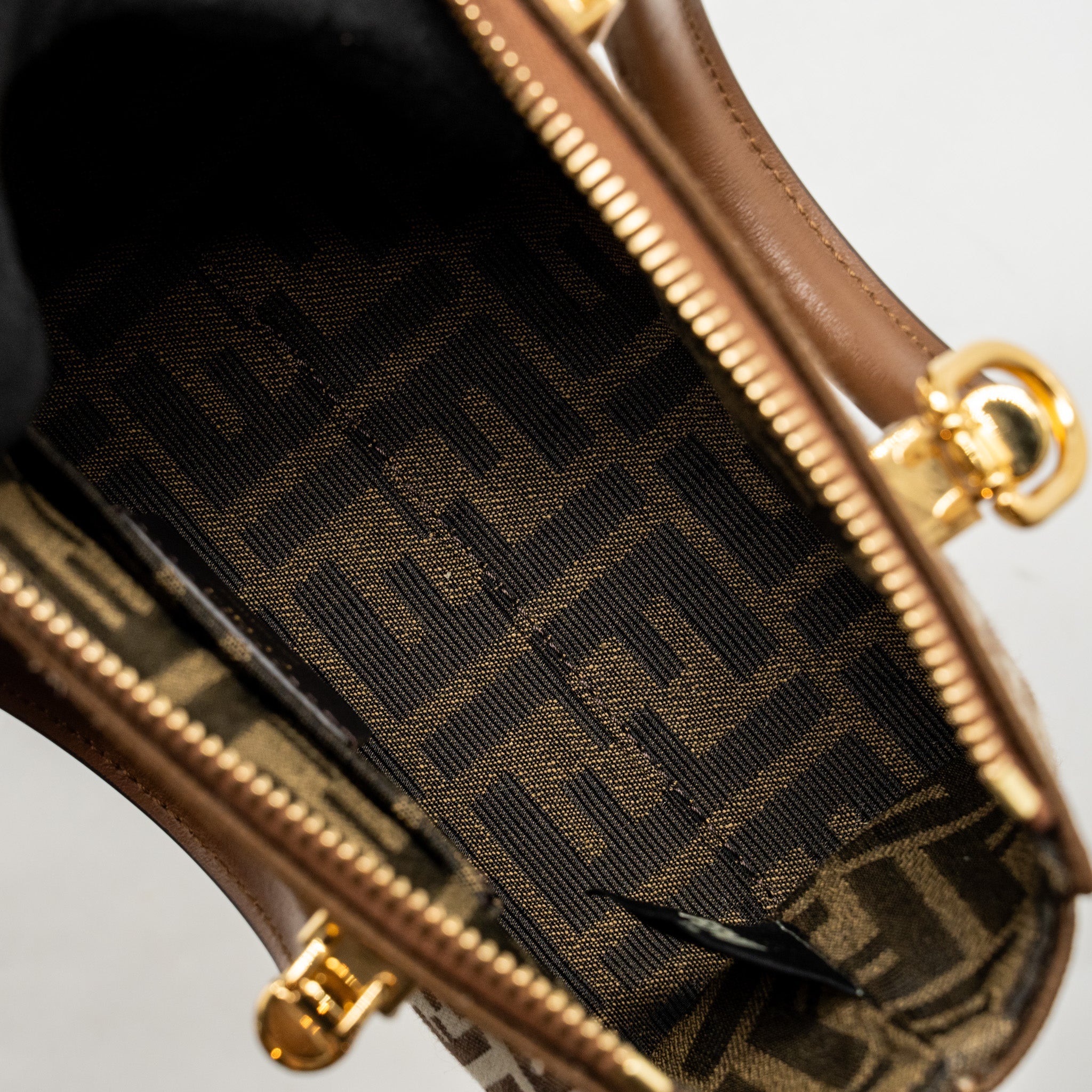 FENDI BY THE WAY MINI BAG FF CANVAS/LEATHER BROWN/CREAM GHW