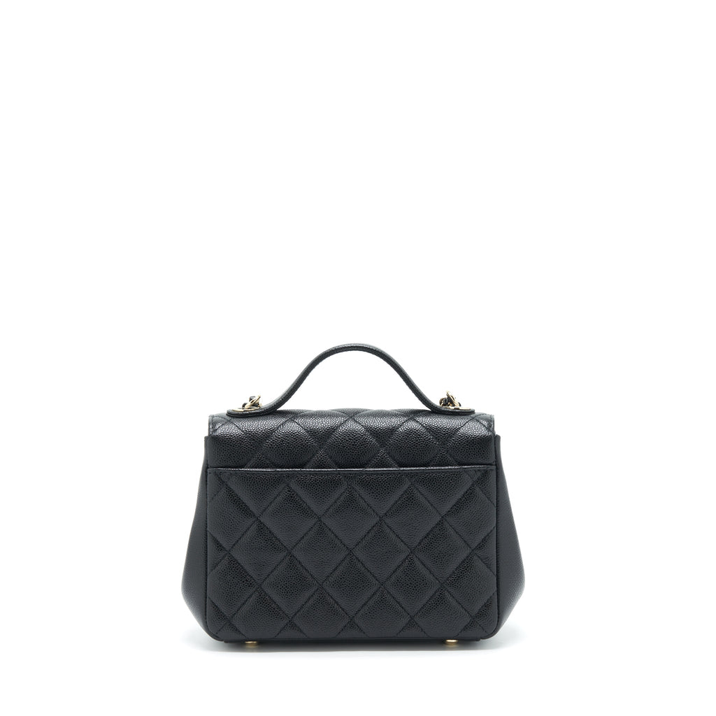 CHANEL SMALL BUSINESS AFFINITY CAVIAR BLACK LGHW(MICROCHIP)