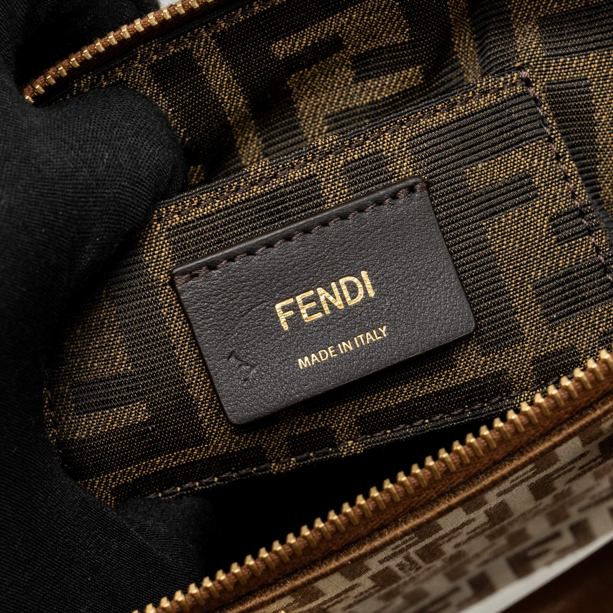 FENDI BY THE WAY MINI BAG FF CANVAS/LEATHER BROWN/CREAM GHW